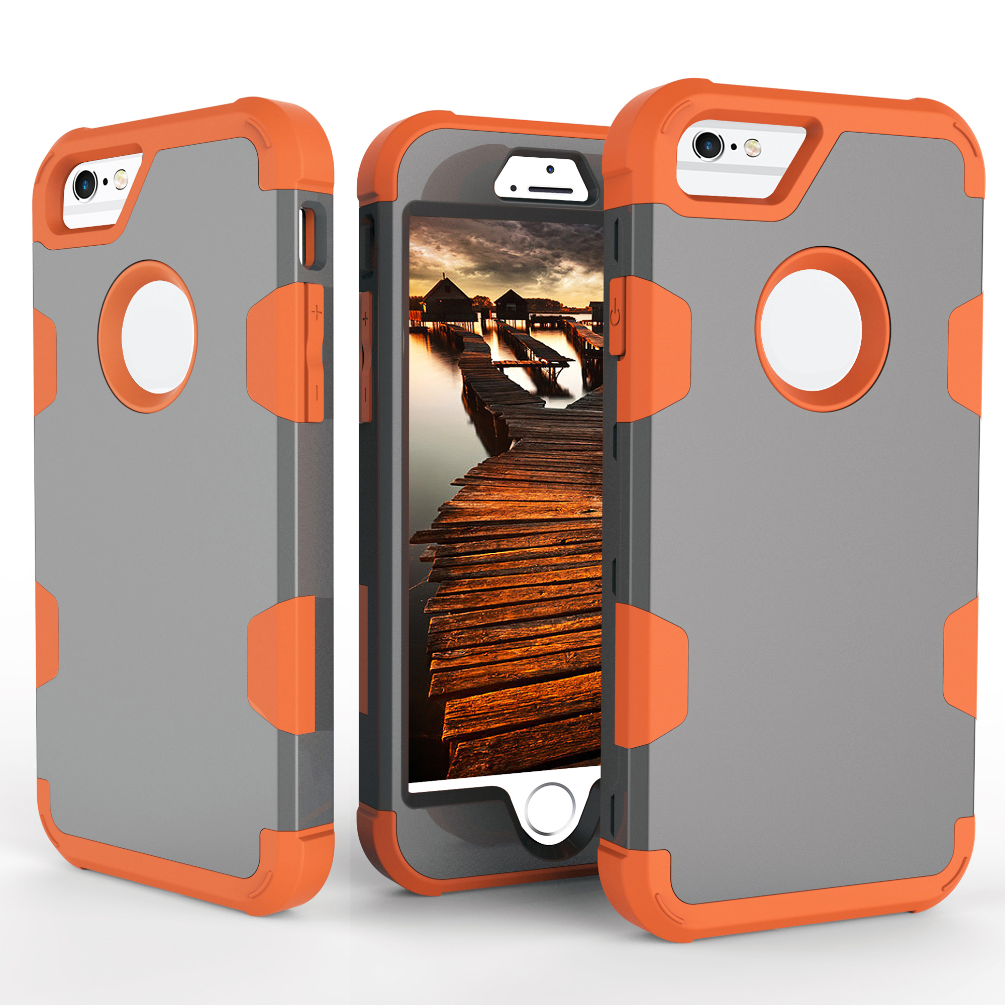 Heavy Duty 3-piece PC + Silicone Shockproof Hybrid Phone Cover for iPhone 6s/6 4.7-inch - Orange / Grey, iPhone 6s 4.7-inch
Heavy Duty 3-piece PC + Silicone Shockproof Hybrid Phone Cover for iPhone 6s/6 4.7-inch - Orange / Grey, iPhone 6s 4.7-inch