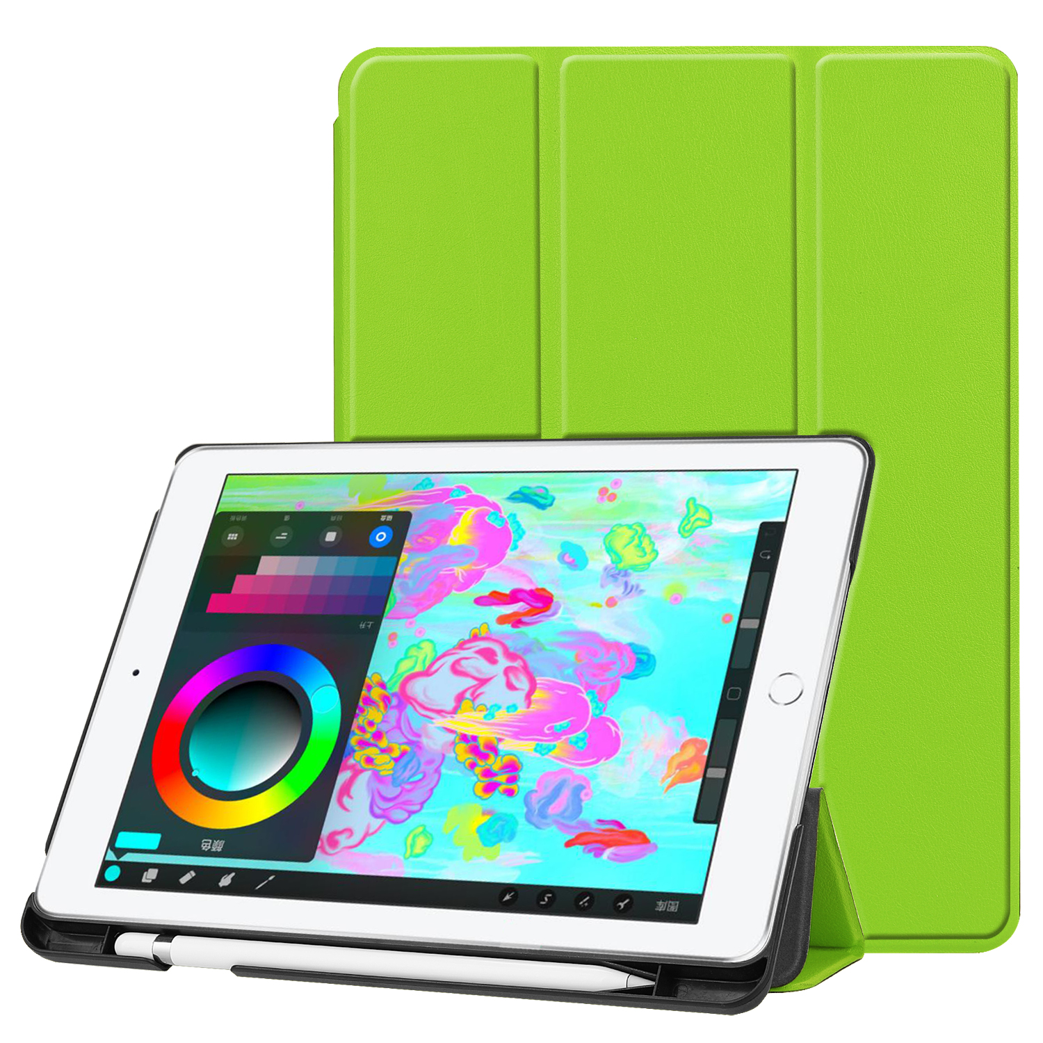 Tri-fold Stand Smart Leather Tablet Protective Cover with Pen Slot for iPad 9.7-inch (2018) / 9.7-inch (2017) - Green, iPad 9.7-inch (2018)
Tri-fold Stand Smart Leather Tablet Protective Cover with Pen Slot for iPad 9.7-inch (2018) / 9.7-inch (2017) - Green, iPad 9.7-inch (2018)