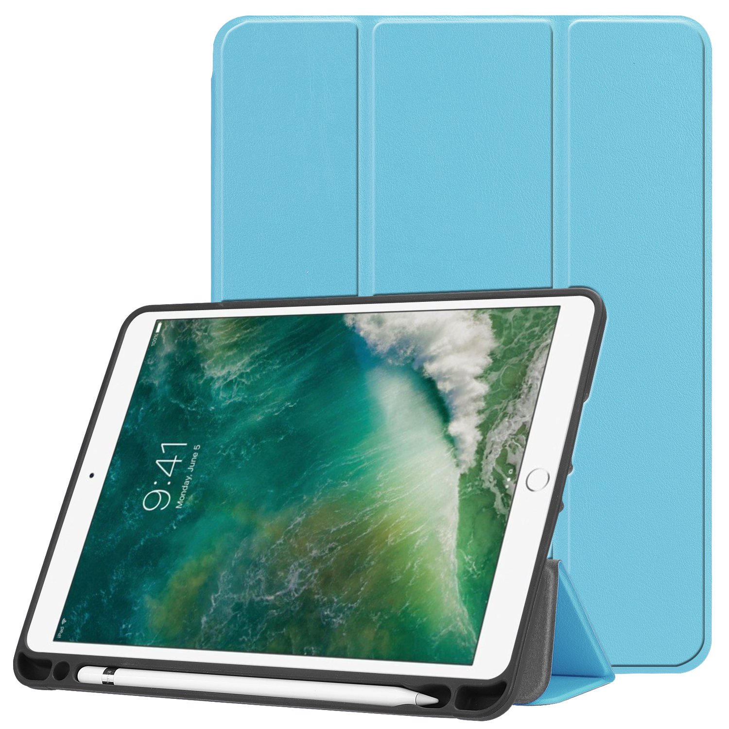 Tri-fold Stand Smart Leather Tablet Protective Casing with Pen Slot for iPad 9.7-inch (2018) / 9.7-inch (2017) - Baby Blue, iPad 9.7-inch (2018)
Tri-fold Stand Smart Leather Tablet Protective Casing with Pen Slot for iPad 9.7-inch (2018) / 9.7-inch (2017) - Baby Blue, iPad 9.7-inch (2018)