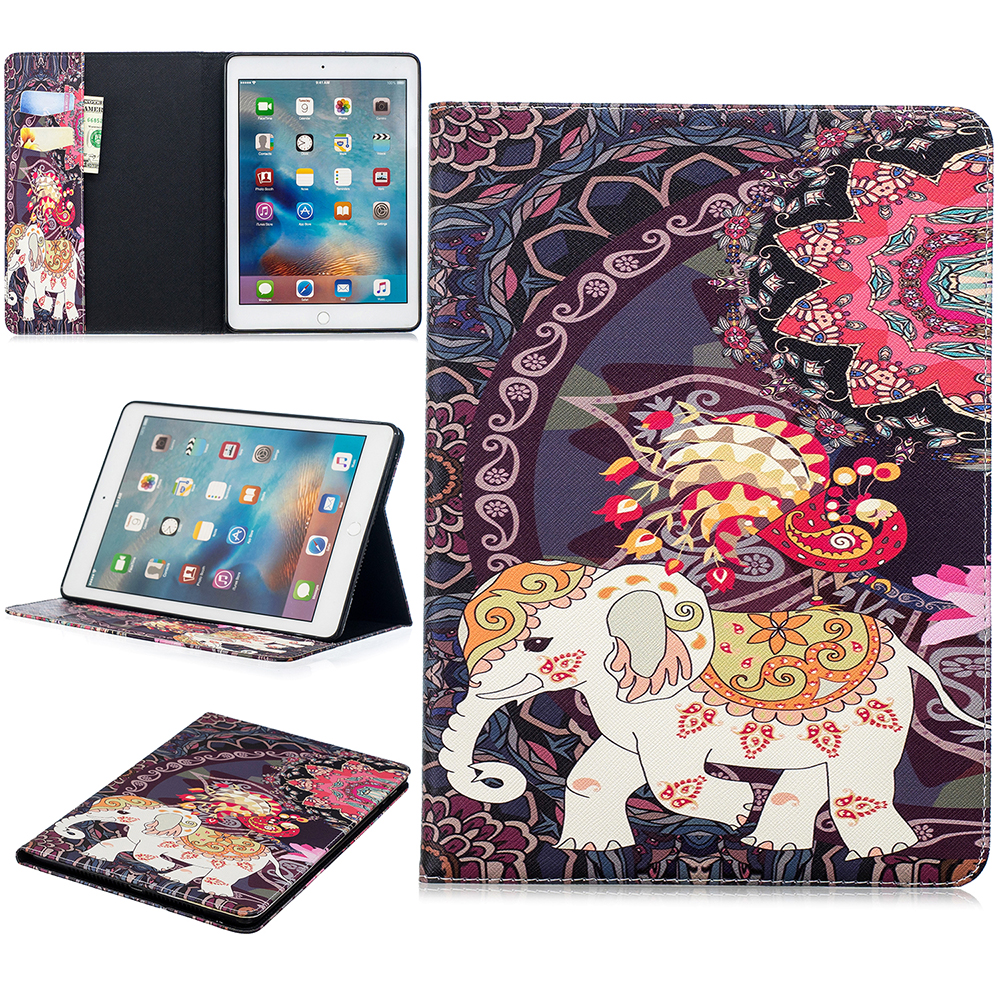 Patterned Wallet Stand Leather Protective Tablet Casing for iPad 9.7 (2018)/9.7 (2017)/Pro 9.7/Air 2/1 - Elephant and Flowers, iPad 9.7-inch (2018)
Patterned Wallet Stand Leather Protective Tablet Casing for iPad 9.7 (2018)/9.7 (2017)/Pro 9.7/Air 2/1 - Elephant and Flowers, iPad 9.7-inch (2018)