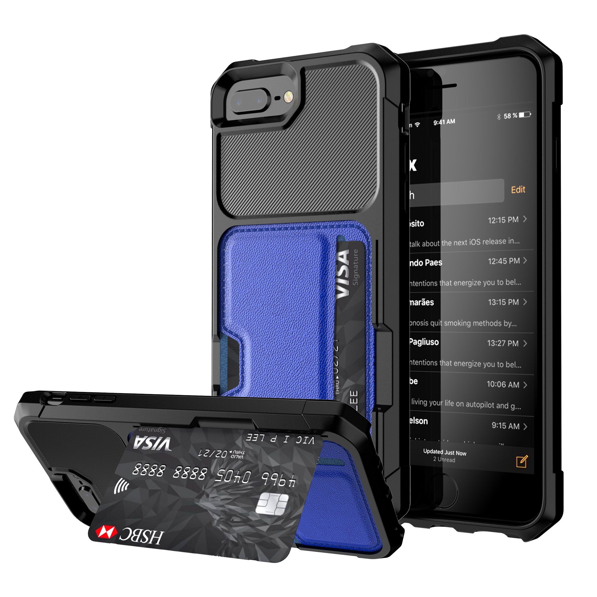 PU Leather Coated PC TPU Combo Shell Cover with Kickstand for iPhone 8 Plus / 7 Plus / 6s Plus / 6 Plus - Blue, iPhone 8 Plus 5.5 inch
PU Leather Coated PC TPU Combo Shell Cover with Kickstand for iPhone 8 Plus / 7 Plus / 6s Plus / 6 Plus - Blue, iPhone 8 Plus 5.5 inch