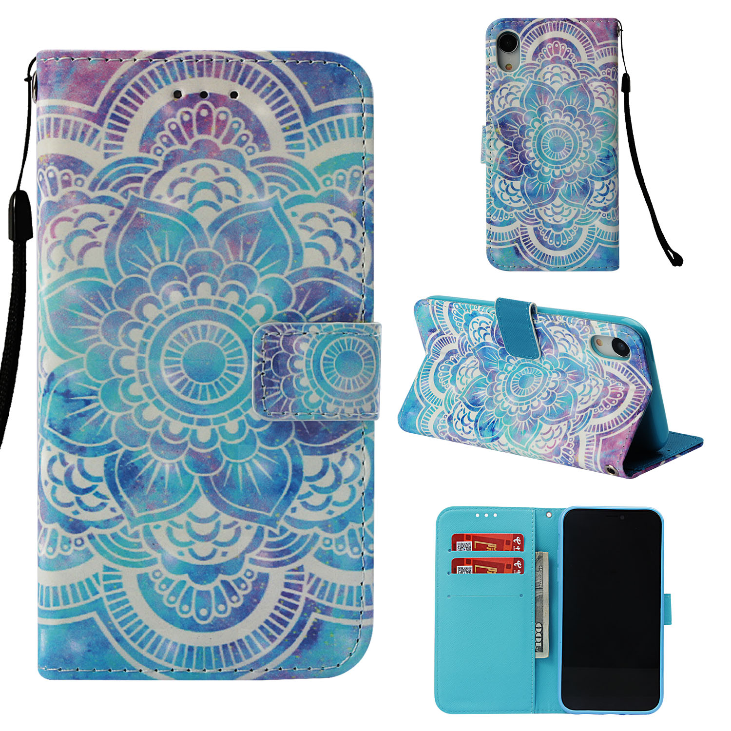 Pattern Printing Light Spot Decor PU Leather Wallet Shell Cover with Strap for iPhone XR 6.1 inch - Fresh Flower, iPhone XR 6.1 inch
Pattern Printing Light Spot Decor PU Leather Wallet Shell Cover with Strap for iPhone XR 6.1 inch - Fresh Flower, iPhone XR 6.1 inch