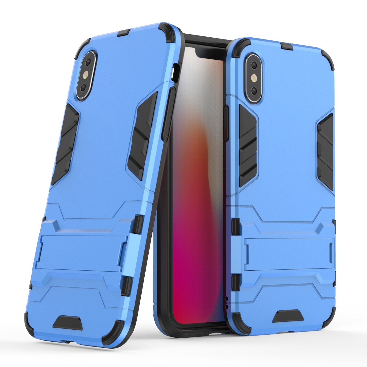 Cool Guard Plastic TPU Hybrid Mobile Phone Cover with Kickstand for iPhone XS 5.8 inch - Light Blue, iPhone XS 5.8 inch
Cool Guard Plastic TPU Hybrid Mobile Phone Cover with Kickstand for iPhone XS 5.8 inch - Light Blue, iPhone XS 5.8 inch