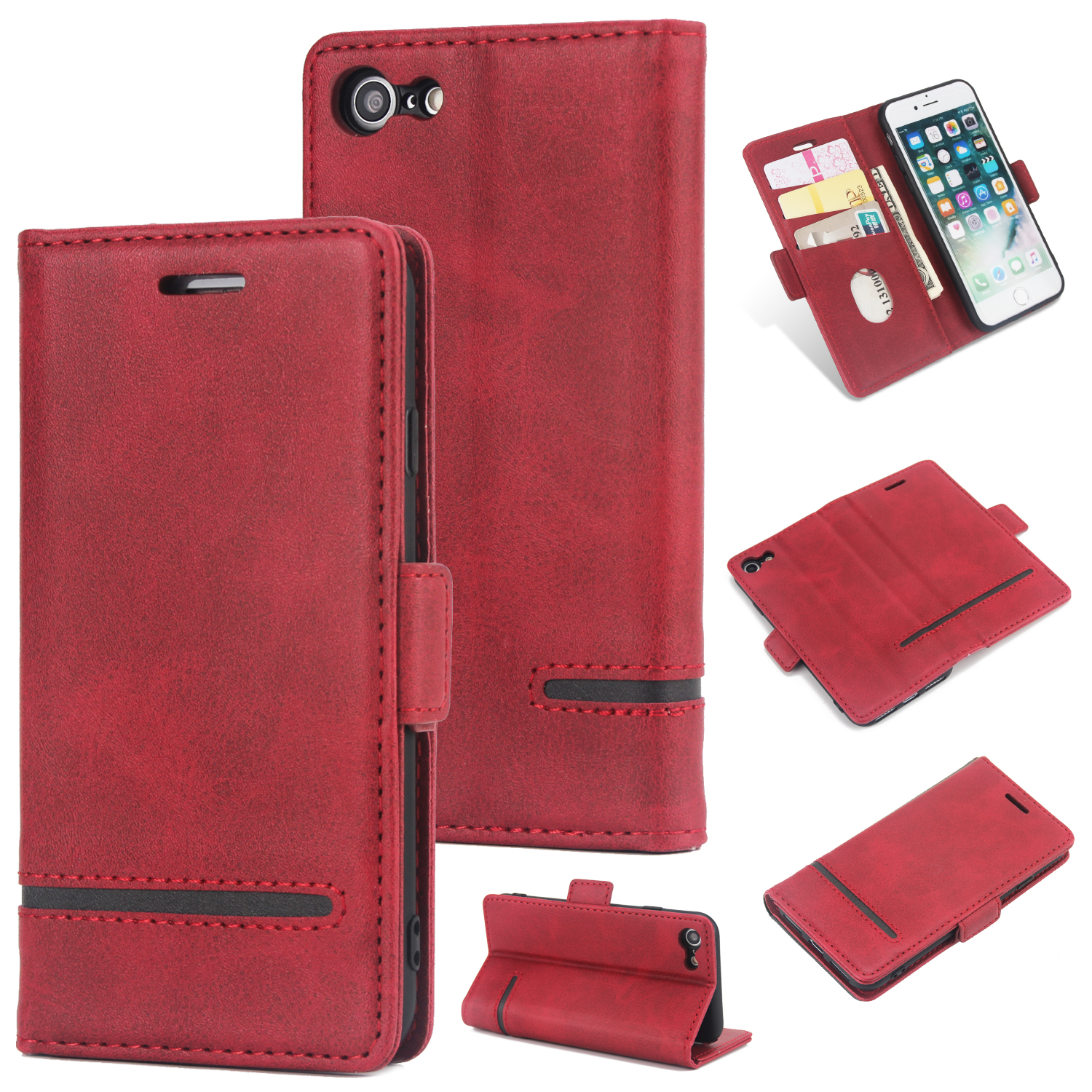 Business Style Splicing Leather Wallet Cover for iPhone SE (2nd generation)/8/7 - Red, iPhone SE (2nd Generation)
Business Style Splicing Leather Wallet Cover for iPhone SE (2nd generation)/8/7 - Red, iPhone SE (2nd Generation)