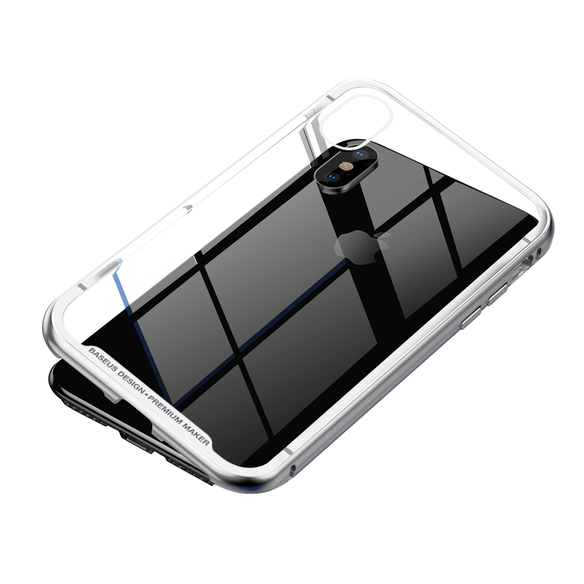 BASEUS Magnetic Metal Frame + Tempered Glass Phone Cover for iPhone XS / X 5.8 inch - Silver, iPhone XS 5.8 inch
BASEUS Magnetic Metal Frame + Tempered Glass Phone Cover for iPhone XS / X 5.8 inch - Silver, iPhone XS 5.8 inch