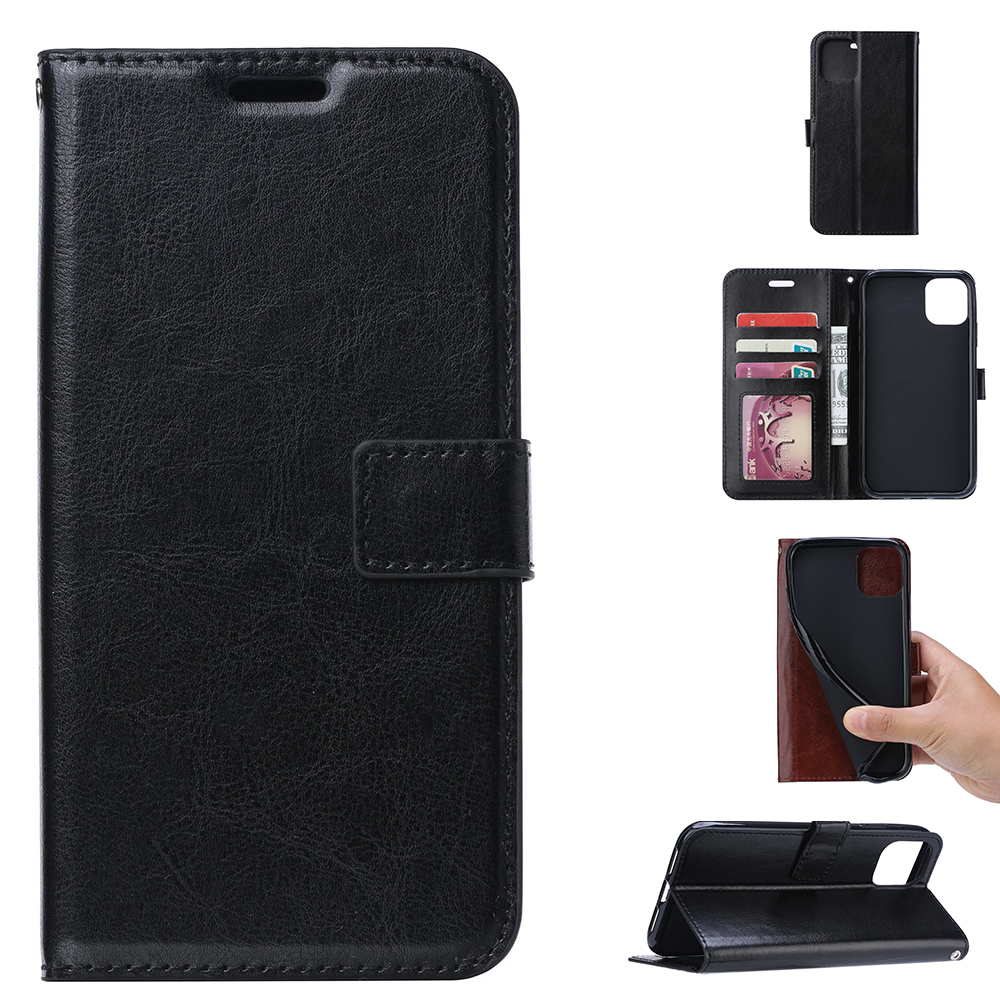 For iPhone 11 Pro 5.8 inch (2019) Crazy Horse Texture Wallet Stand Leather Cell Phone Cover Shell - Black, iPhone 11 Pro 5.8 inch
For iPhone 11 Pro 5.8 inch (2019) Crazy Horse Texture Wallet Stand Leather Cell Phone Cover Shell - Black, iPhone 11 Pro 5.8 inch
