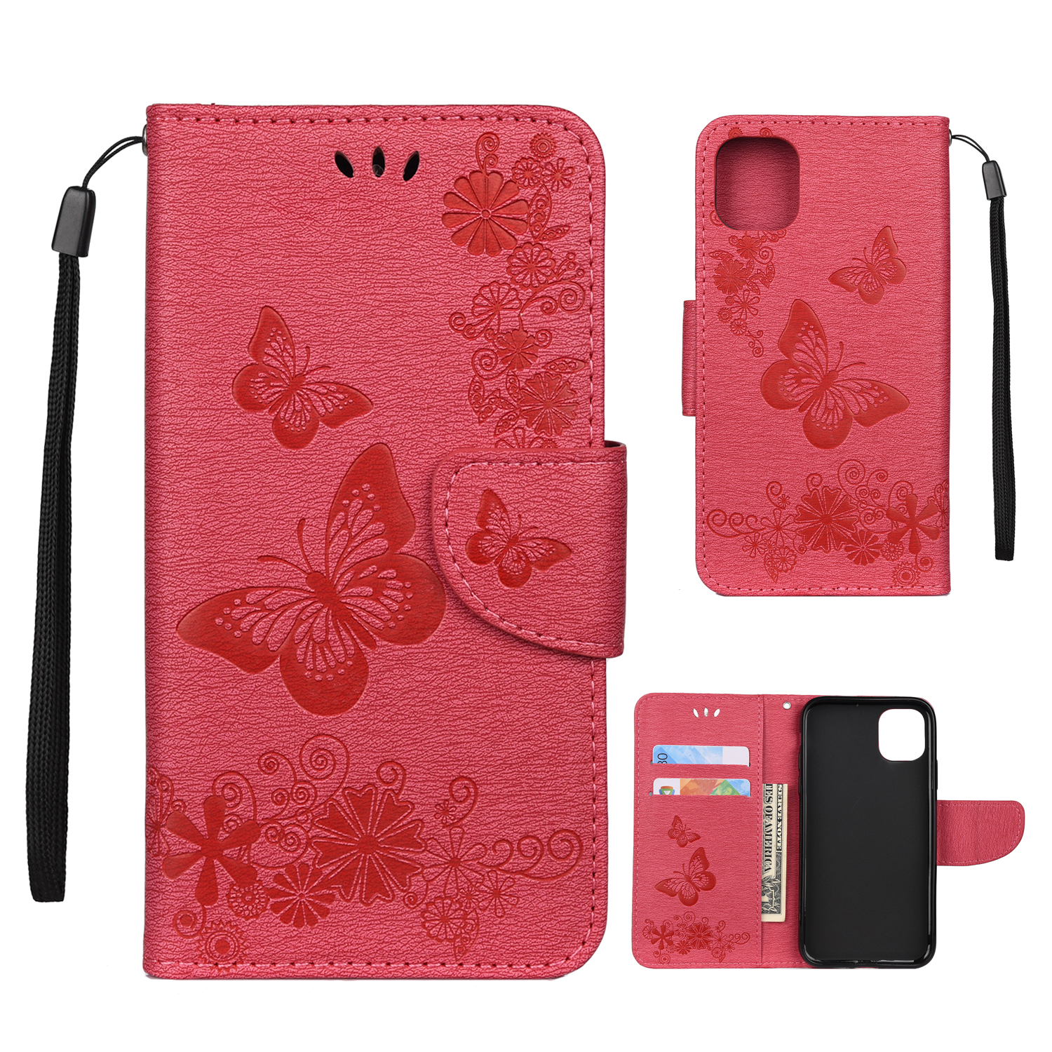 Imprint Butterfly Flower Leather Wallet Case for iPhone 11 Pro 5.8 inch (2019) - Red, iPhone 11 Pro 5.8 inch
Imprint Butterfly Flower Leather Wallet Case for iPhone 11 Pro 5.8 inch (2019) - Red, iPhone 11 Pro 5.8 inch