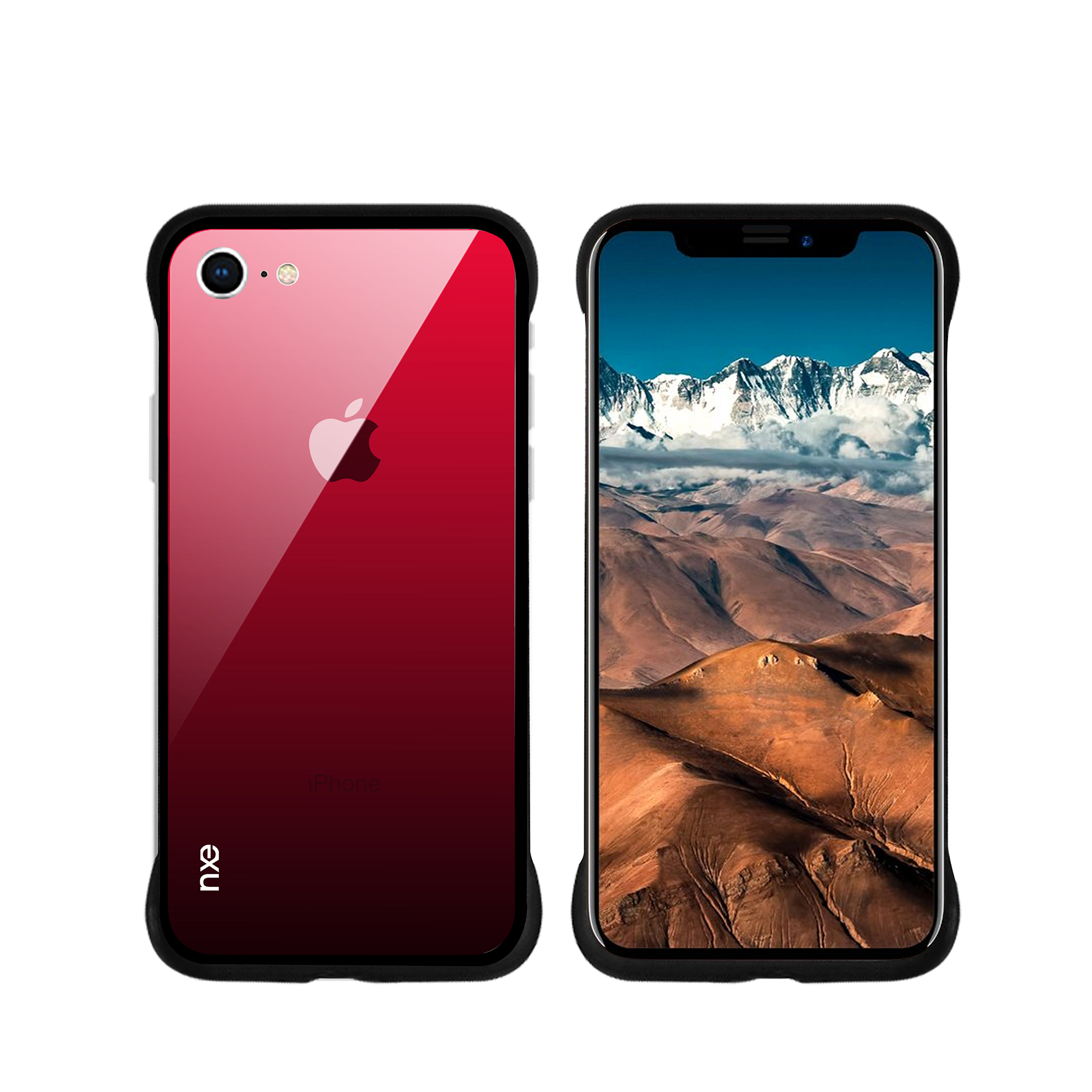 For iPhone 8/7/SE 2 (2020) 4.7 inch NXE Printing Style Gradient Color 9H Glass+TPU Cover - Red/Black, iPhone 8 4.7 inch
For iPhone 8/7/SE 2 (2020) 4.7 inch NXE Printing Style Gradient Color 9H Glass+TPU Cover - Red/Black, iPhone 8 4.7 inch