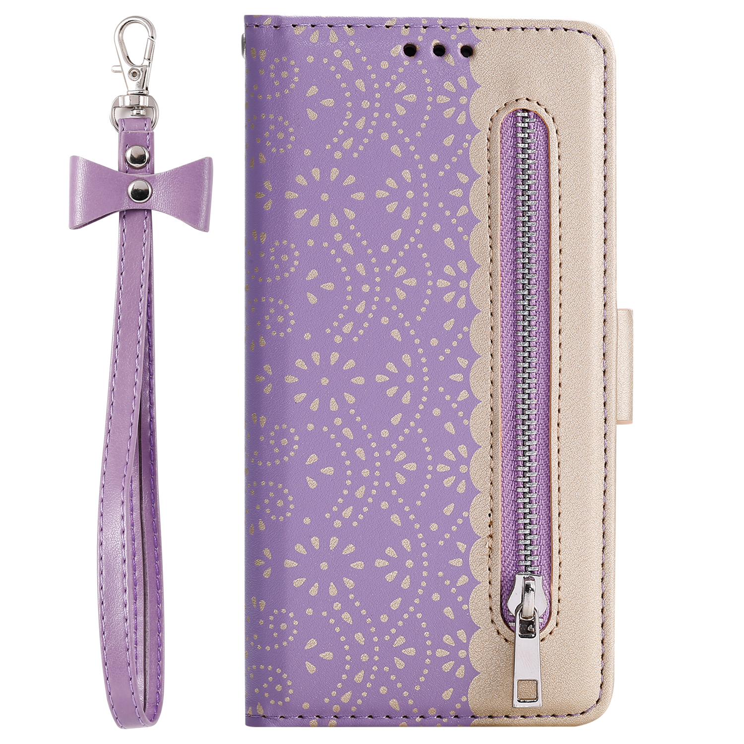 Lace Flower Zipper Leather Wallet Phone Cover for iPhone XR - Purple, iPhone XR 6.1 inch
Lace Flower Zipper Leather Wallet Phone Cover for iPhone XR - Purple, iPhone XR 6.1 inch