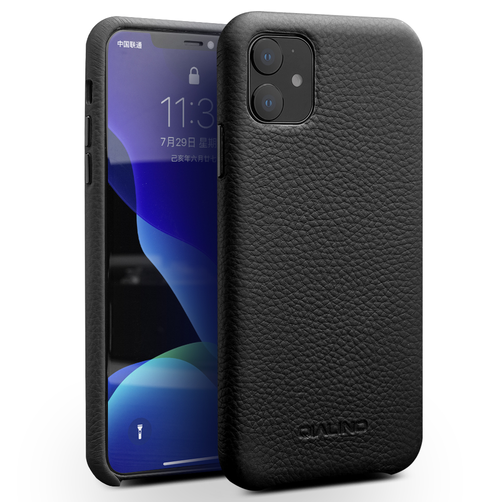 QIALINO For iPhone 11 6.1-inch Litchi Texture Genuine Cowhide Leather Coated PC Phone Cover Case - Black, iPhone 11 6.1 inch
QIALINO For iPhone 11 6.1-inch Litchi Texture Genuine Cowhide Leather Coated PC Phone Cover Case - Black, iPhone 11 6.1 inch