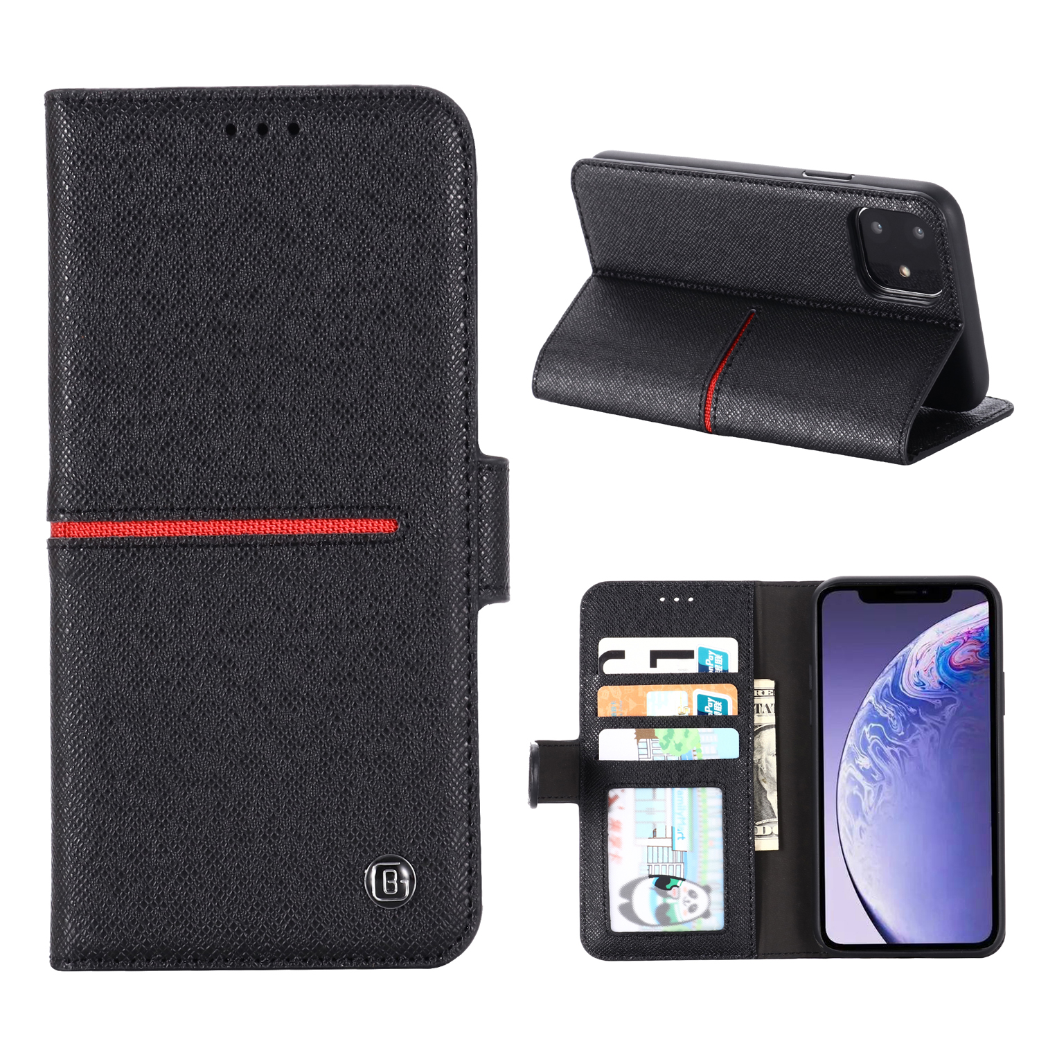 GEBEI Yaqi Series Genuine Leather Flip Wallet Phone Cover for iPhone 11 6.1 inch (2019) - Black, iPhone 11 6.1 inch
GEBEI Yaqi Series Genuine Leather Flip Wallet Phone Cover for iPhone 11 6.1 inch (2019) - Black, iPhone 11 6.1 inch
