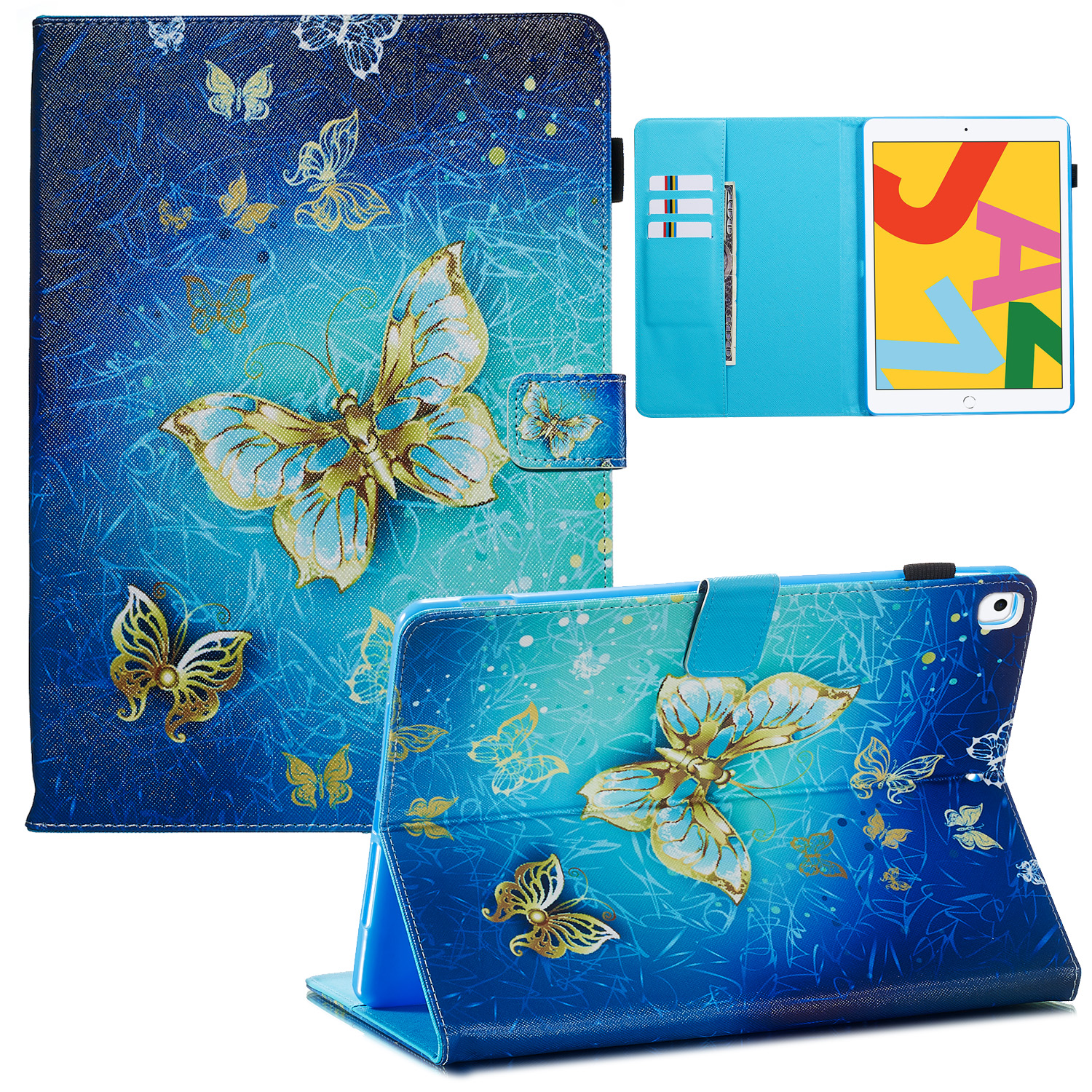 Pattern Printing Leather Wallet Stand Tablet Case for iPad 10.2 (2020) (2019) - Gold Butterflies, iPad 10.2 (2019)
Pattern Printing Leather Wallet Stand Tablet Case for iPad 10.2 (2020) (2019) - Gold Butterflies, iPad 10.2 (2019)