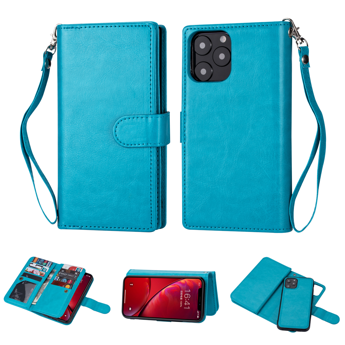 Detachable 9 Card Slots Leather Wallet Case for iPhone 11 Pro Max 6.5 inch (2019) - Blue, iPhone 11 Pro Max 6.5 inch
Detachable 9 Card Slots Leather Wallet Case for iPhone 11 Pro Max 6.5 inch (2019) - Blue, iPhone 11 Pro Max 6.5 inch