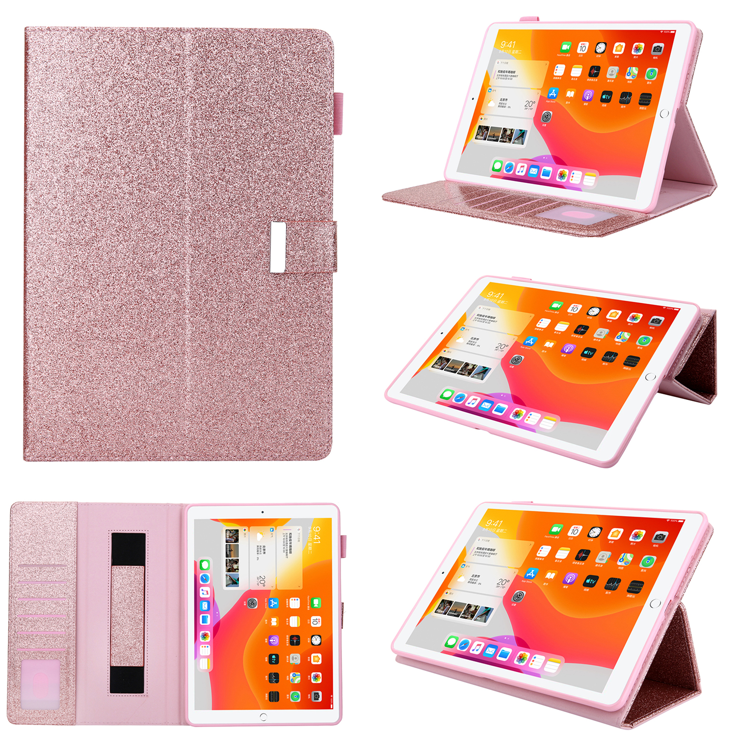 Multiple Viewing Stand Flip Leather Wallet Tablet Shell for iPad Pro 11-inch (2021)(2020)(2018) - Rose Gold, iPad Pro 11-inch (2021)
Multiple Viewing Stand Flip Leather Wallet Tablet Shell for iPad Pro 11-inch (2021)(2020)(2018) - Rose Gold, iPad Pro 11-inch (2021)