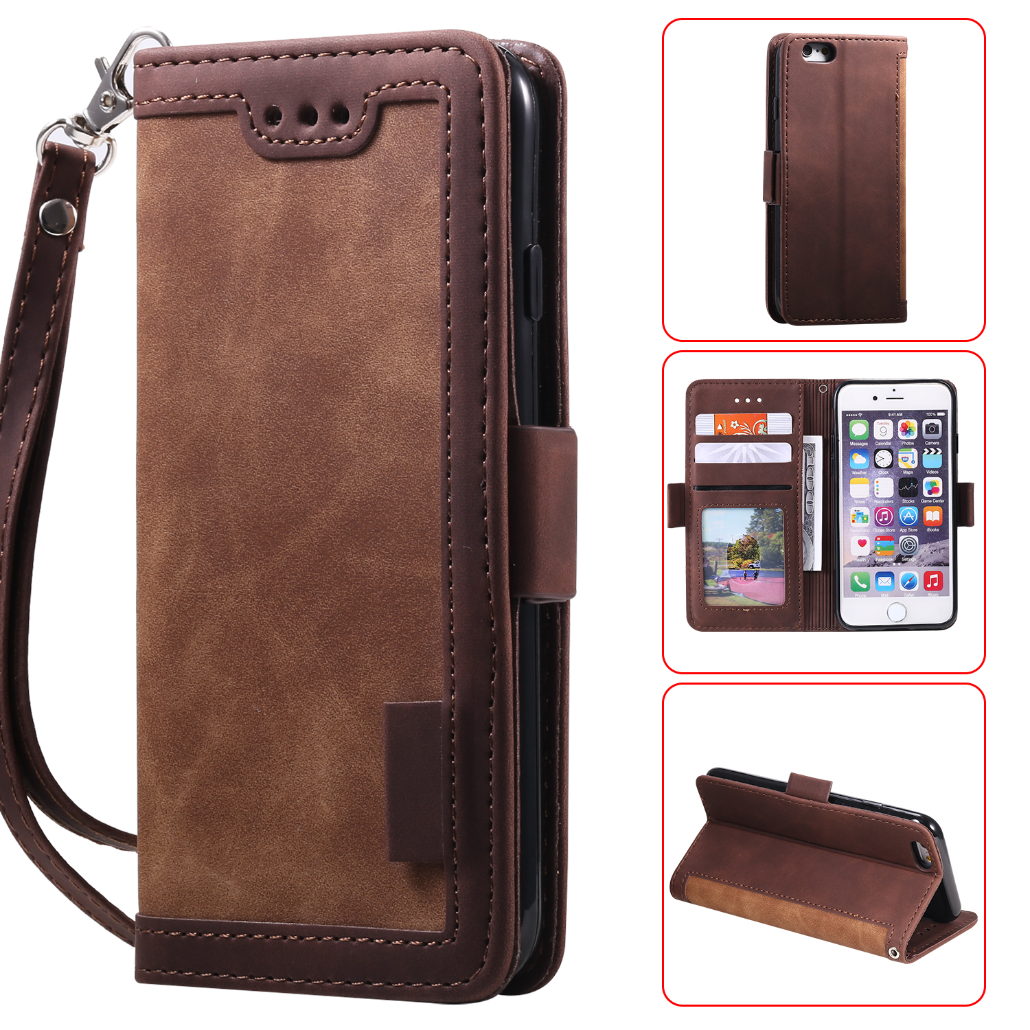 Vintage Splicing Style Wallet Stand Leather Case for iPhone 6 Plus/6S Plus 5.5 inch - Brown, iPhone 6 Plus 5.5 inch
Vintage Splicing Style Wallet Stand Leather Case for iPhone 6 Plus/6S Plus 5.5 inch - Brown, iPhone 6 Plus 5.5 inch