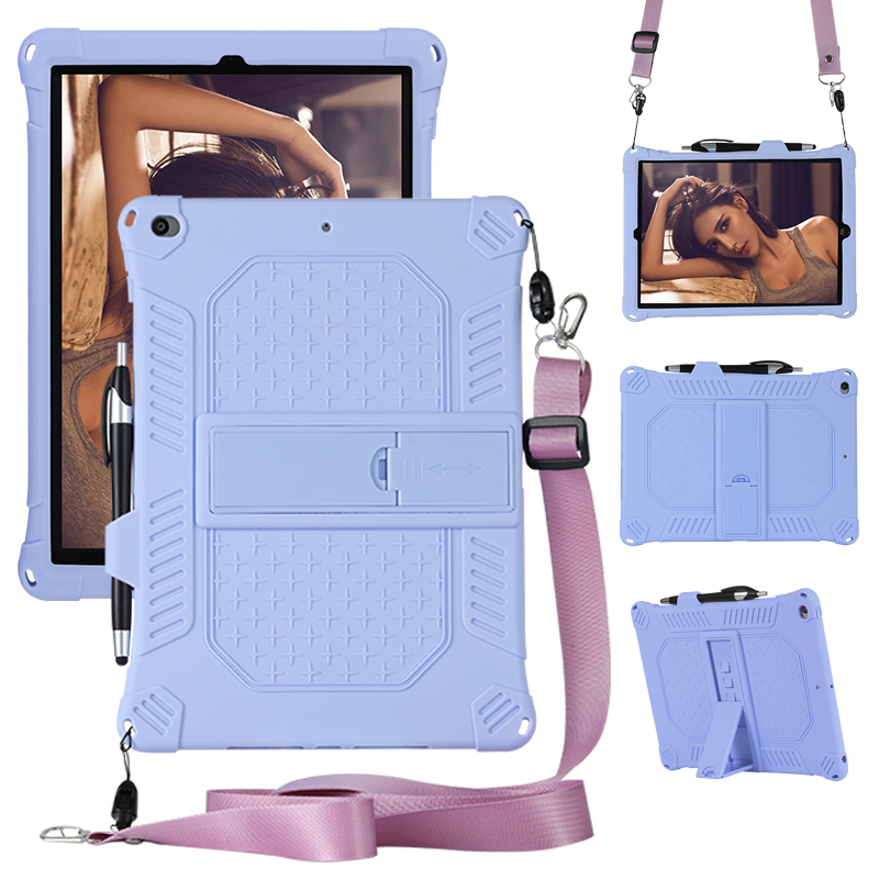 Shock Proof Silicone Tablet Protective Cover with PC Kickstand and Shoulder Strap for iPad 10.2 (2020)/(2019) / iPad Air 10.5 inch (2019) - Purple, iPad 10.2 (2020)
Shock Proof Silicone Tablet Protective Cover with PC Kickstand and Shoulder Strap for iPad 10.2 (2020)/(2019) / iPad Air 10.5 inch (2019) - Purple, iPad 10.2 (2020)
