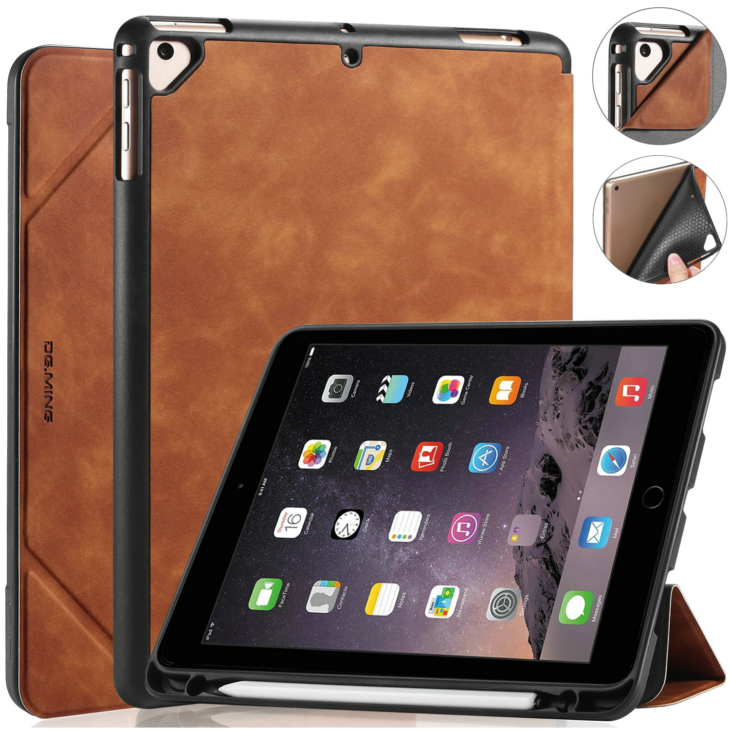 DG.MING See Series Auto Wake & Sleep Leather Phone Case for Apple iPad 9.7-inch (2018)/iPad 9.7-inch (2017) - Brown, iPad 9.7-inch (2018)
DG.MING See Series Auto Wake & Sleep Leather Phone Case for Apple iPad 9.7-inch (2018)/iPad 9.7-inch (2017) - Brown, iPad 9.7-inch (2018)