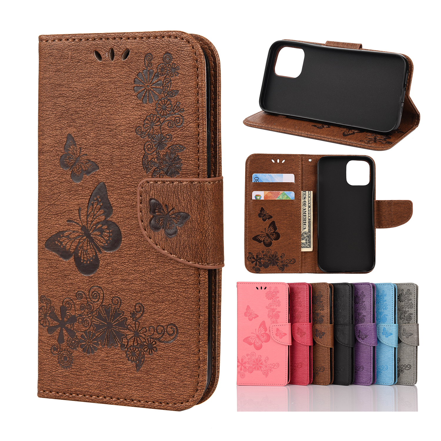 Imprint Flower Butterfly Leather Wallet Case for iPhone 12 Pro Max 6.7 inch - Brown, iPhone 12 Pro Max
Imprint Flower Butterfly Leather Wallet Case for iPhone 12 Pro Max 6.7 inch - Brown, iPhone 12 Pro Max