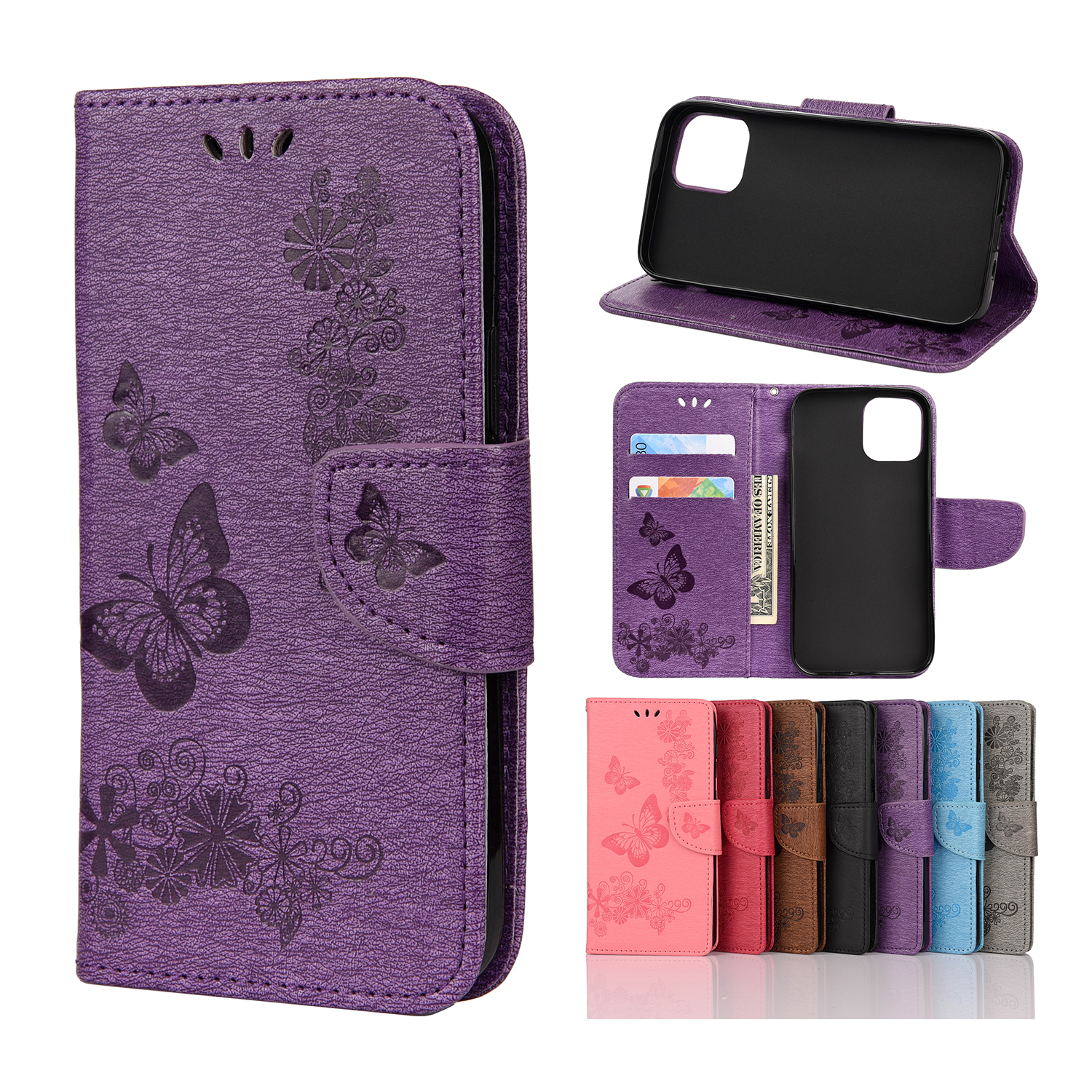 Imprint Flower Butterfly Leather Wallet Case for iPhone 12 Pro Max 6.7 inch - Purple, iPhone 12 Pro Max
Imprint Flower Butterfly Leather Wallet Case for iPhone 12 Pro Max 6.7 inch - Purple, iPhone 12 Pro Max