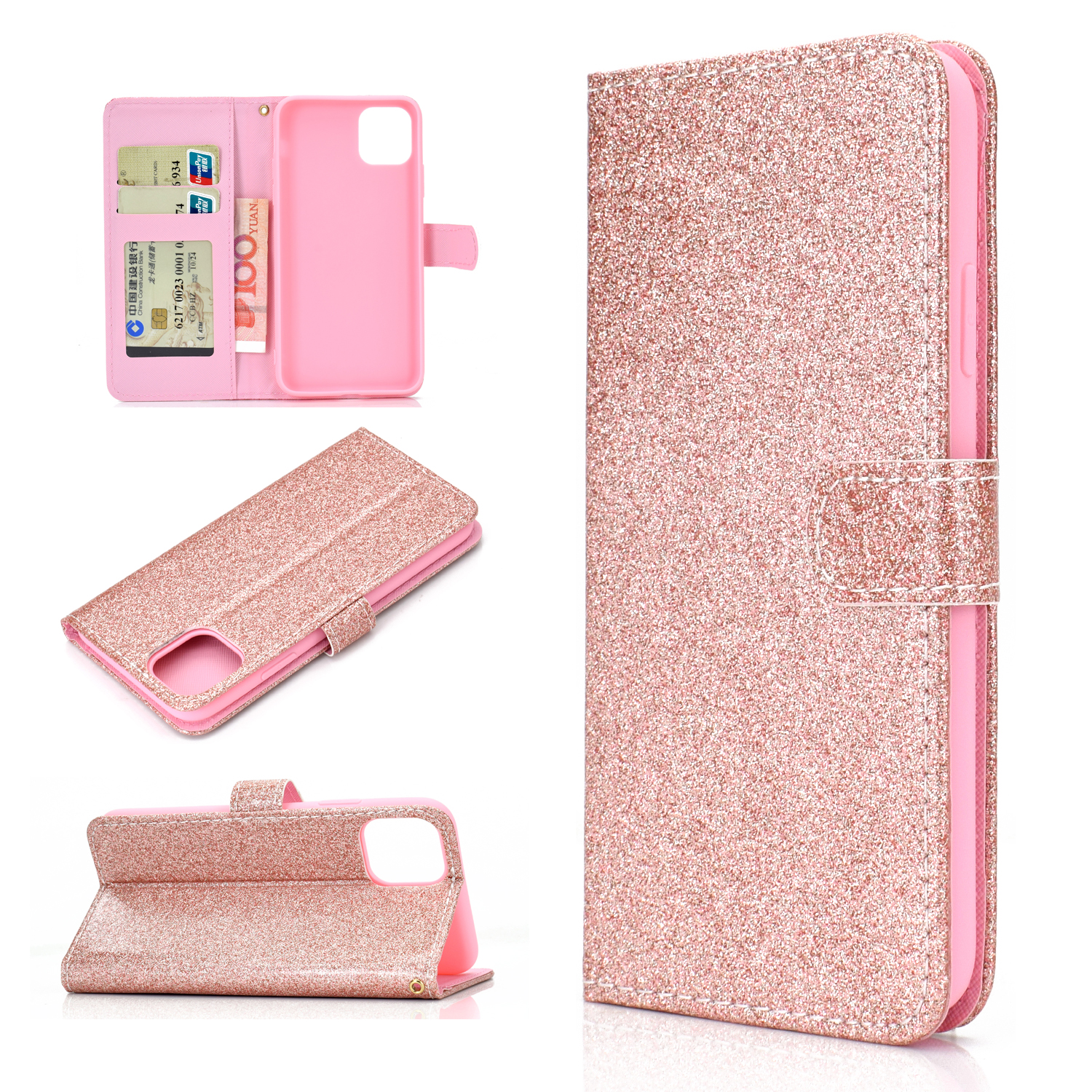 Flash Powder Wallet Leather Stand Case for iPhone 12 mini - Rose Gold, iPhone 12 mini
Flash Powder Wallet Leather Stand Case for iPhone 12 mini - Rose Gold, iPhone 12 mini