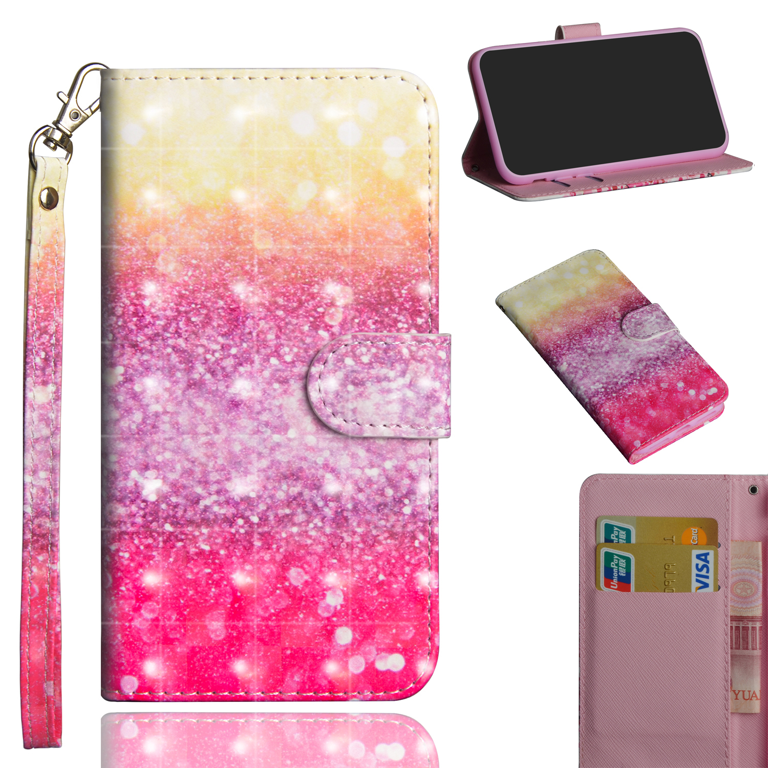 Light Spot Decor Pattern Printing Wallet Stand Leather Case with Strap for iPhone 12 mini - Glittery Elements, iPhone 12 mini
Light Spot Decor Pattern Printing Wallet Stand Leather Case with Strap for iPhone 12 mini - Glittery Elements, iPhone 12 mini