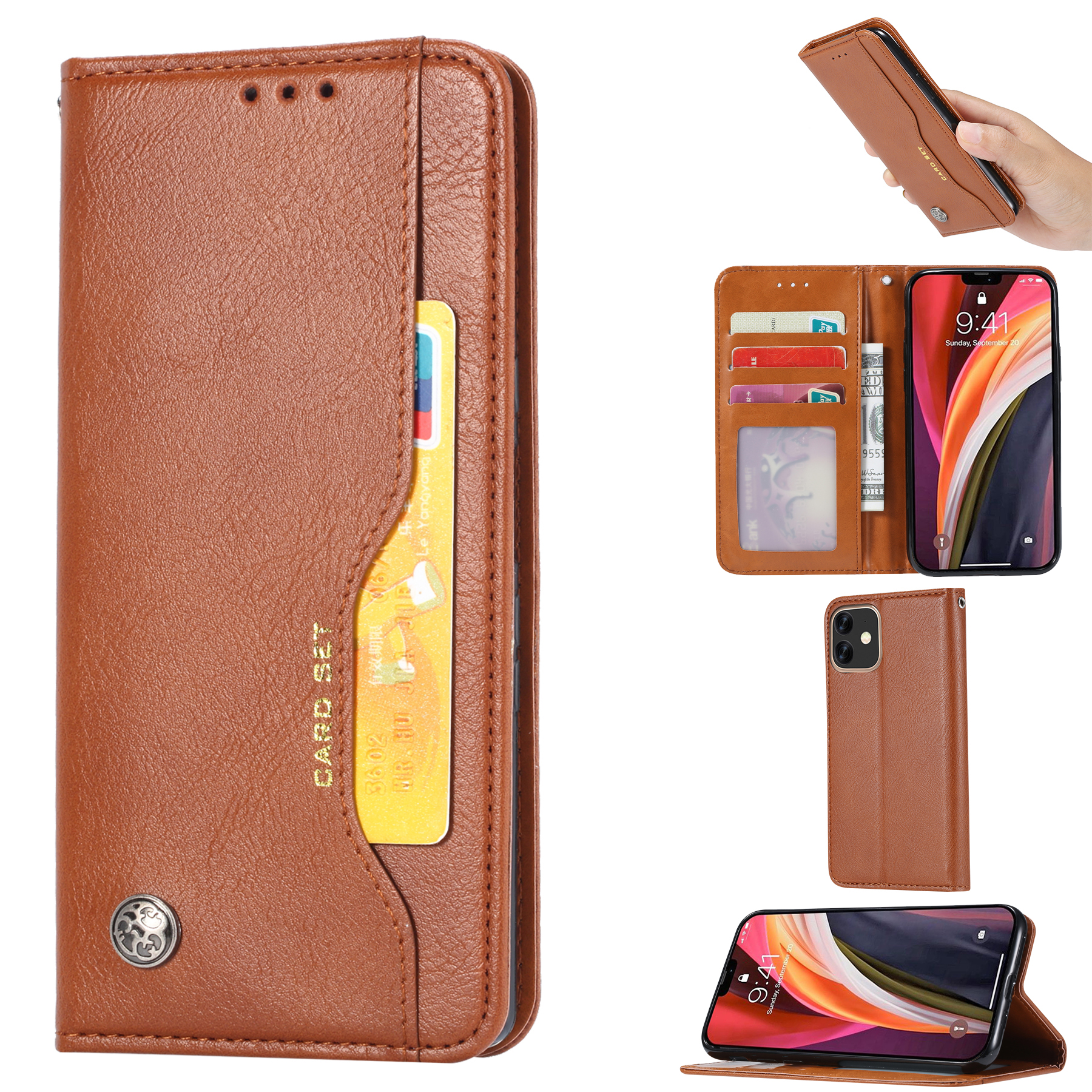 Classic Auto-absorbed Leather Wallet Case with Stand for iPhone 12 mini - Brown, iPhone 12 mini
Classic Auto-absorbed Leather Wallet Case with Stand for iPhone 12 mini - Brown, iPhone 12 mini