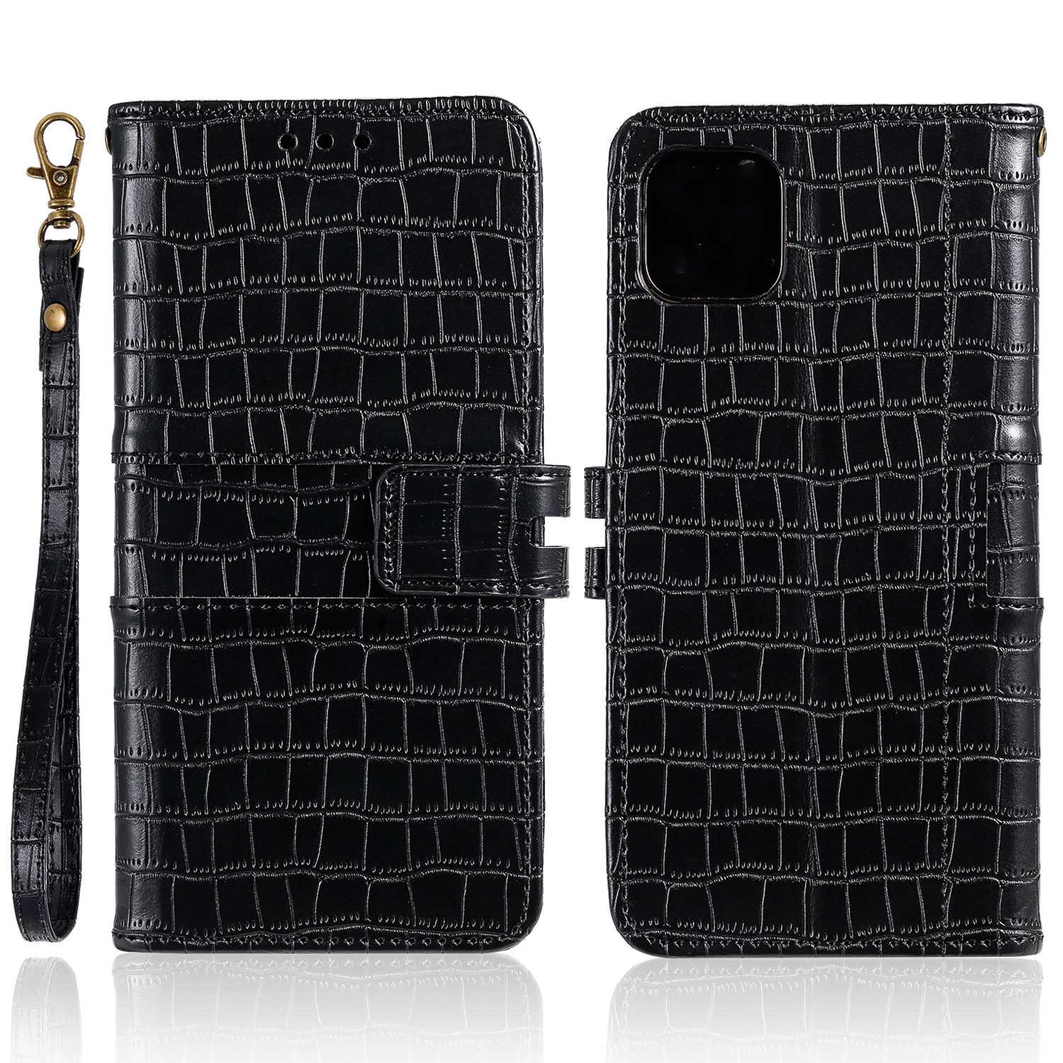 Crocodile Skin PU Leather Wallet Phone Case for iPhone 12 Pro Max 6.7-inch - Black, iPhone 12 Pro Max
Crocodile Skin PU Leather Wallet Phone Case for iPhone 12 Pro Max 6.7-inch - Black, iPhone 12 Pro Max