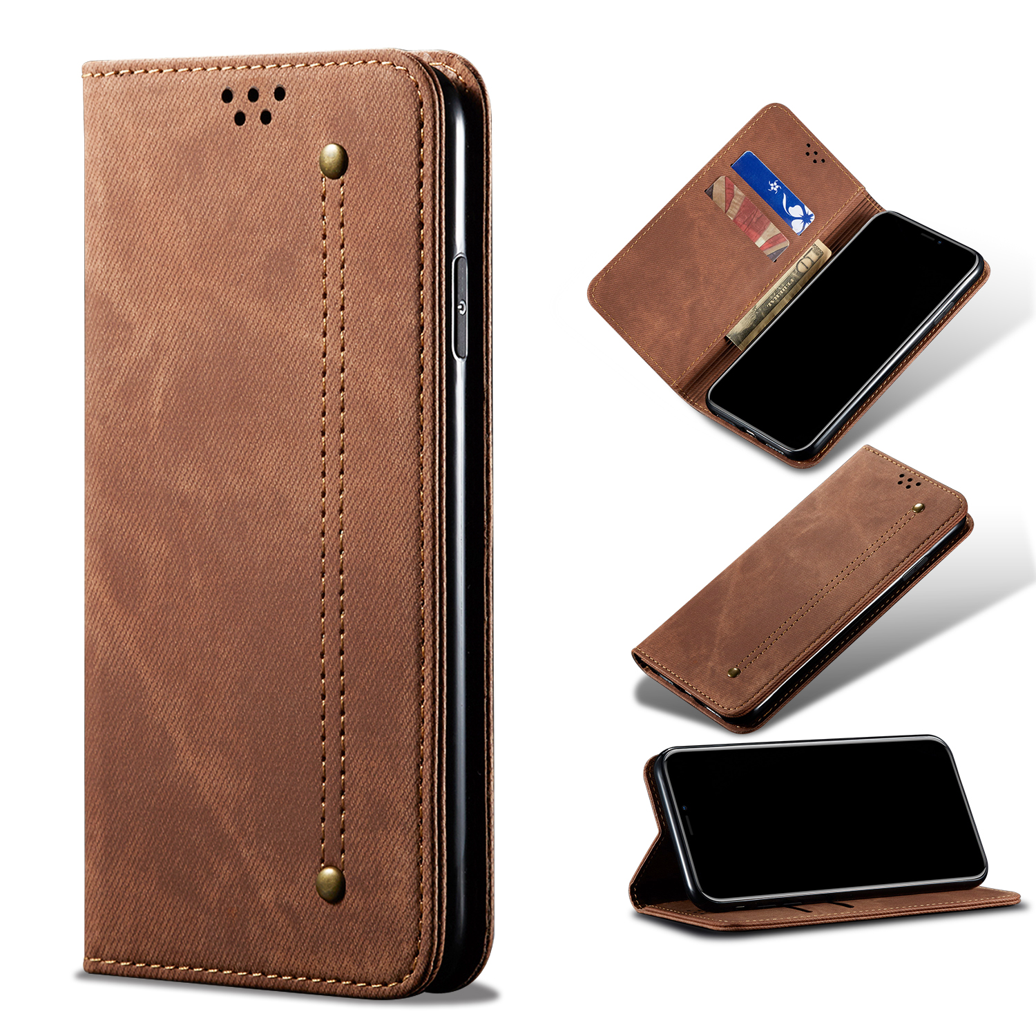 Jeans Cloth Texture Wallet Leather Mobile Phone Protective Cover for iPhone 12 Pro/12 - Brown, iPhone 12 Pro
Jeans Cloth Texture Wallet Leather Mobile Phone Protective Cover for iPhone 12 Pro/12 - Brown, iPhone 12 Pro