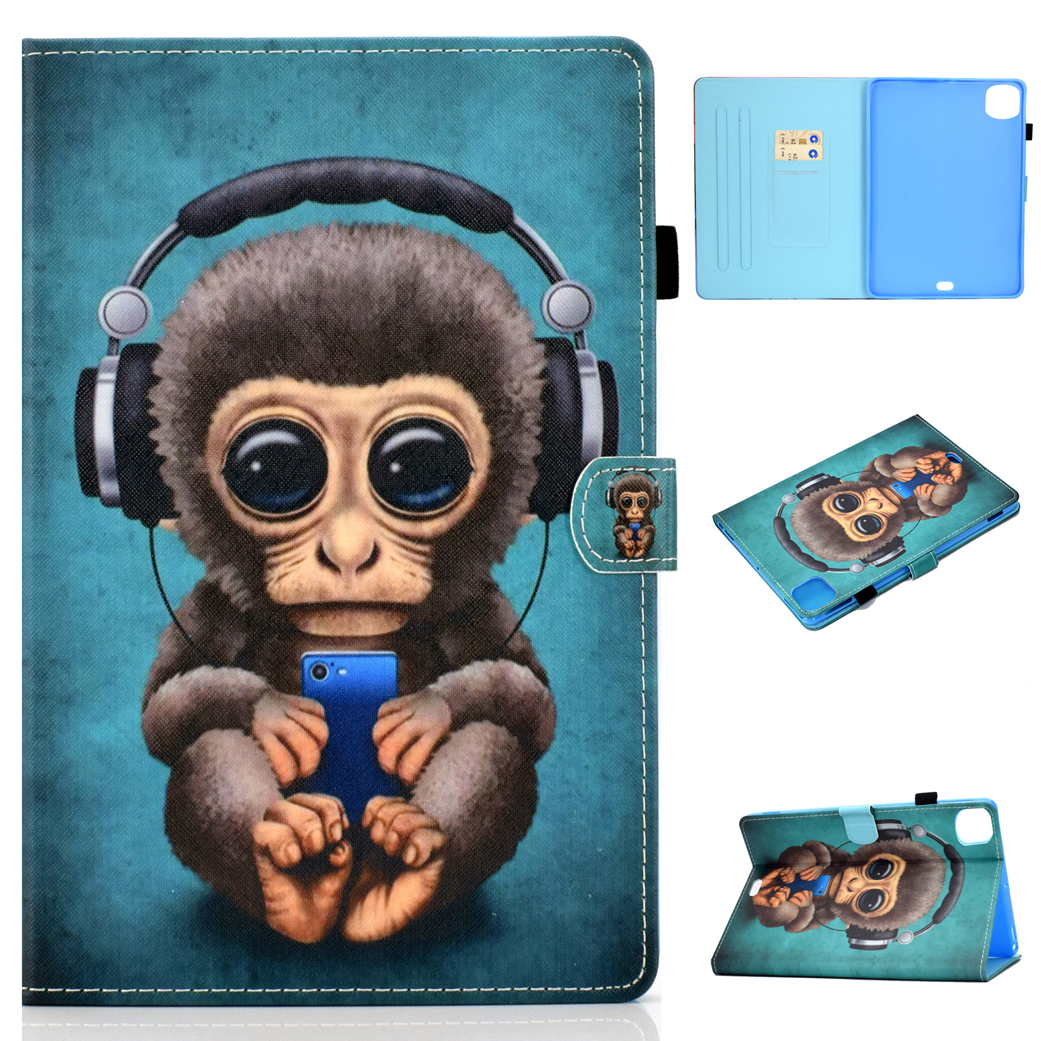 Pattern Printing Leather Card Holder Tablet Shell for iPad Pro 11-inch (2021)/Air (2020)/Air (2022) - Monkey with Headsets, iPad Pro 11 (2021)
Pattern Printing Leather Card Holder Tablet Shell for iPad Pro 11-inch (2021)/Air (2020)/Air (2022) - Monkey with Headsets, iPad Pro 11 (2021)