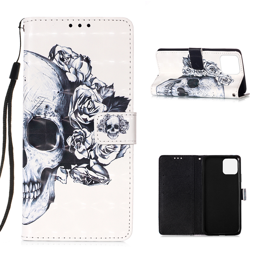 Pattern Printing PU Leather Cover Wallet Cell Phone Case with Strap for iPhone 12 Pro/12 - Rose/Skull, iPhone 12
Pattern Printing PU Leather Cover Wallet Cell Phone Case with Strap for iPhone 12 Pro/12 - Rose/Skull, iPhone 12