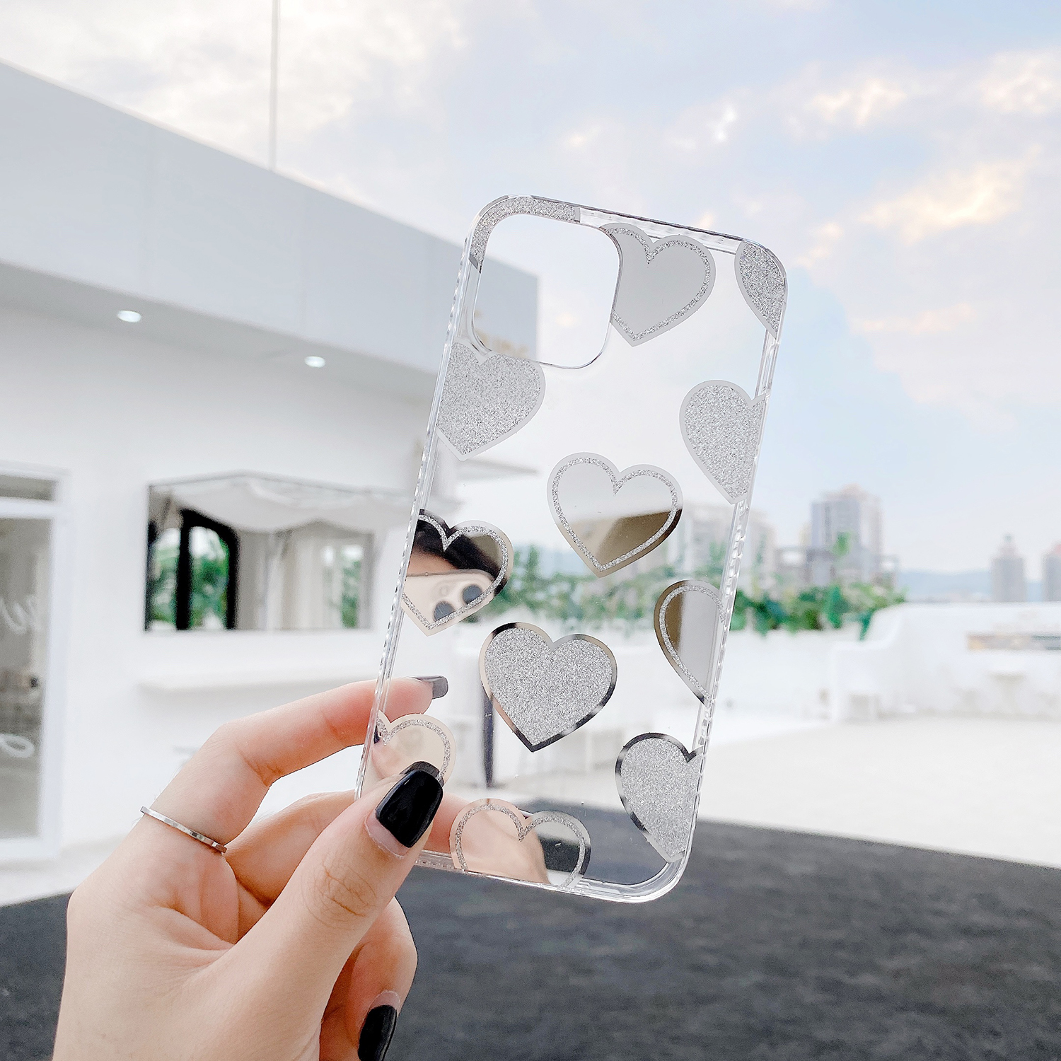 Love Heart Dot Pattern Shell TPU Case for iPhone 12 mini - Love Heart/Silver, iPhone 12 mini
Love Heart Dot Pattern Shell TPU Case for iPhone 12 mini - Love Heart/Silver, iPhone 12 mini