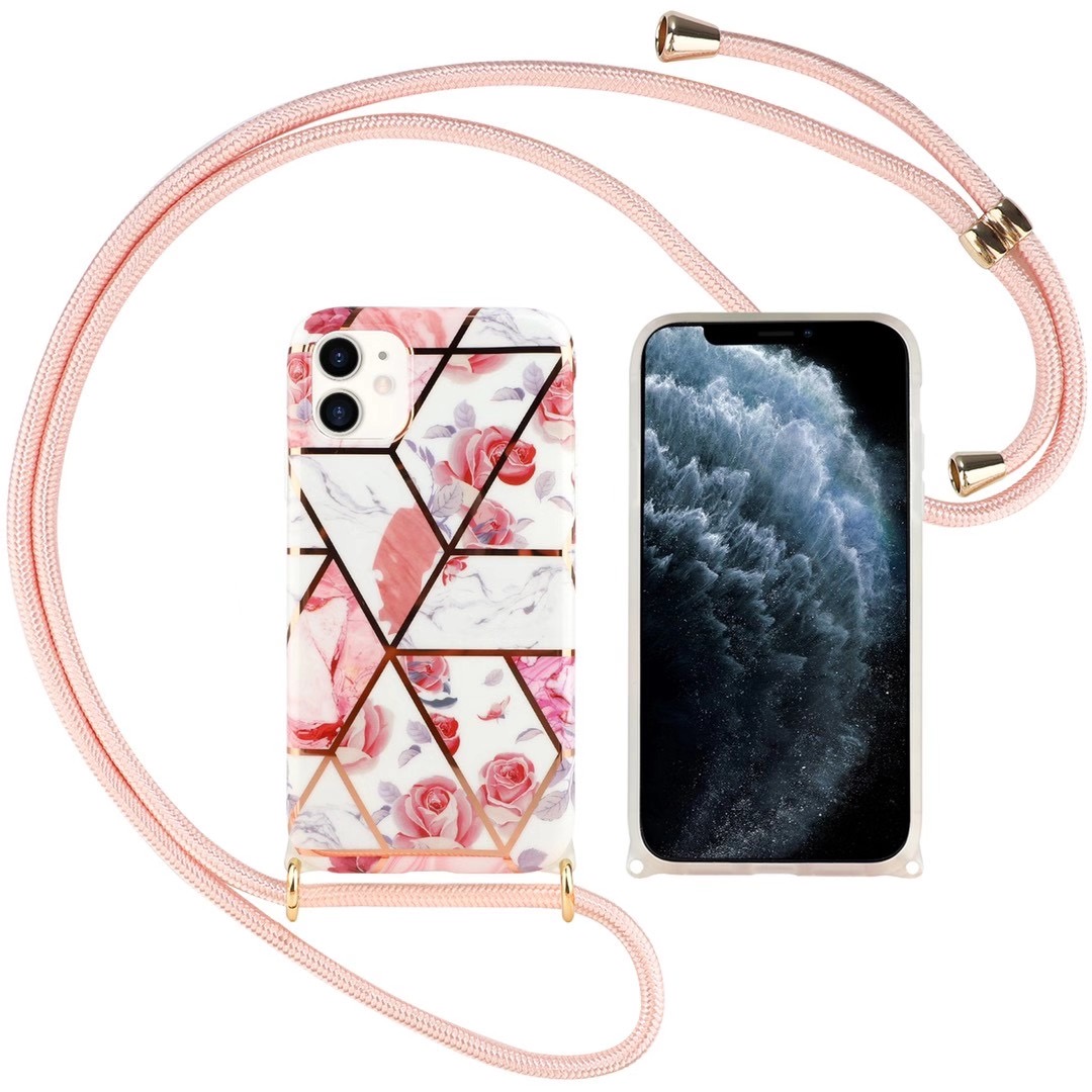 TPU + Гальваническое Покрытие Телефона С Регулируемым Ремешком Для IPhone 12 Pro Max - Розовые Цветы, iPhone 12 Pro Max
TPU + Гальваническое Покрытие Телефона С Регулируемым Ремешком Для IPhone 12 Pro Max - Розовые Цветы, iPhone 12 Pro Max
