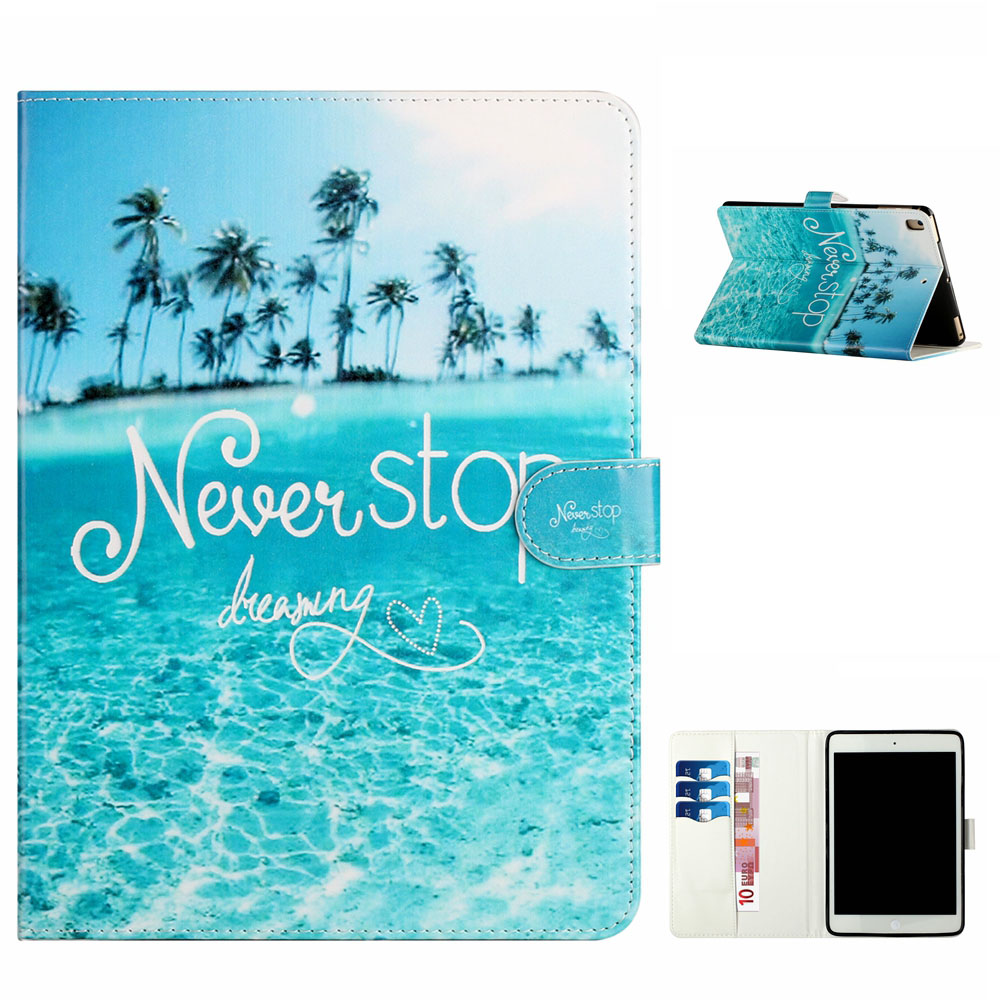 Pattern Printing PU Leather Tablet Case with Wallet Stand for iPad 9.7-inch (2018) / iPad Air (2013) / iPad Air 2, Etc. - Never Stop Dreaming, iPad 9.7-inch (2018)
Pattern Printing PU Leather Tablet Case with Wallet Stand for iPad 9.7-inch (2018) / iPad Air (2013) / iPad Air 2, Etc. - Never Stop Dreaming, iPad 9.7-inch (2018)
