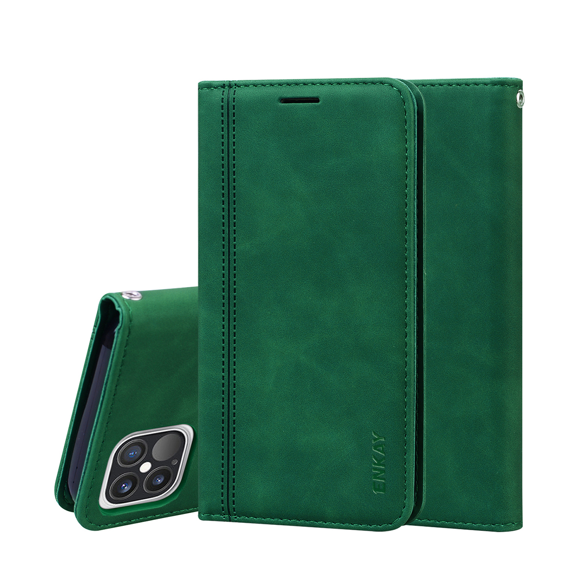 ENKAY ENK-PUC026 Business Style Auto -Absorbed Leather Phone Case with Card Holder and Stand for iPhone 12 Pro Max - Green, iPhone 12 Pro Max
ENKAY ENK-PUC026 Business Style Auto -Absorbed Leather Phone Case with Card Holder and Stand for iPhone 12 Pro Max - Green, iPhone 12 Pro Max