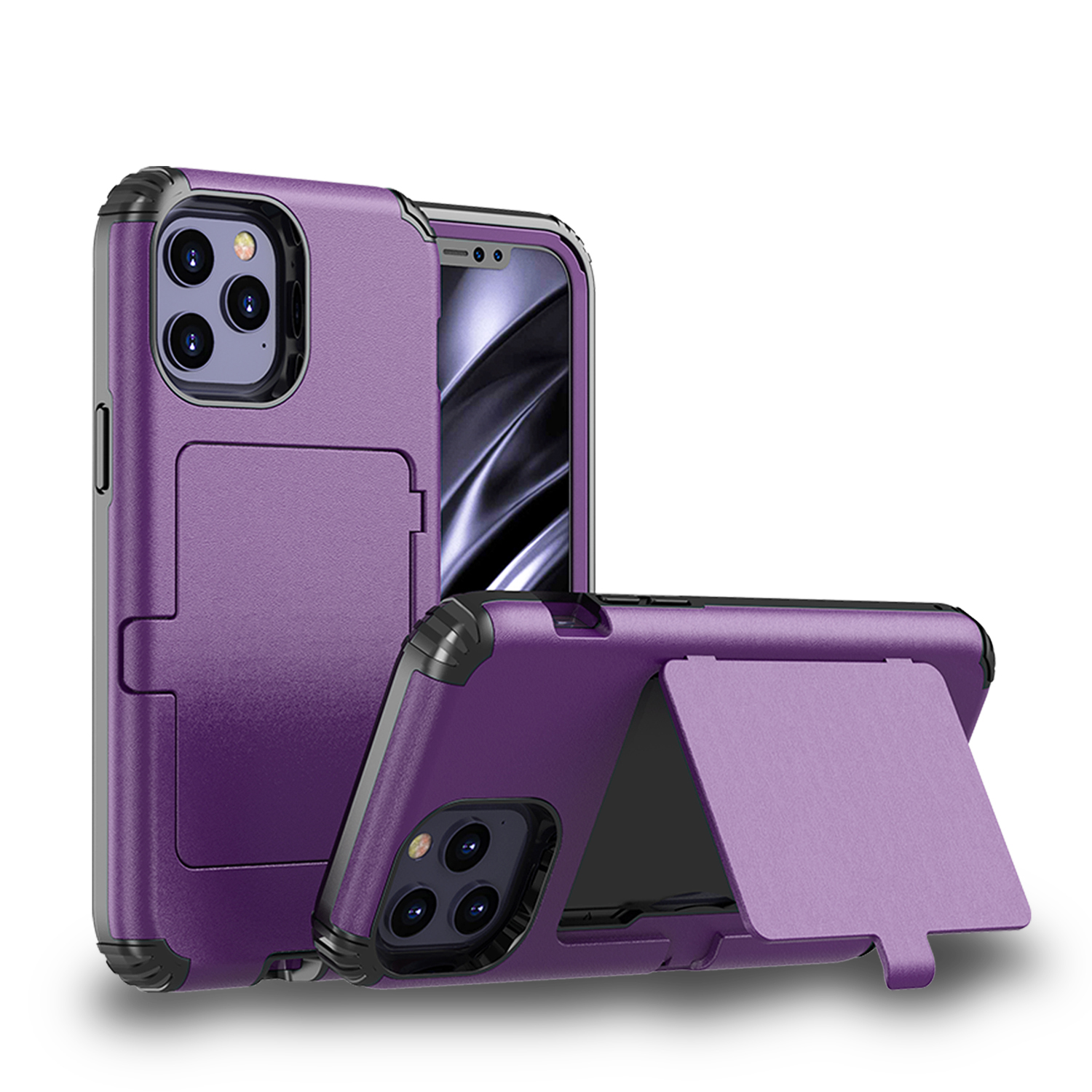 Shockproof Card Holder Mirror PC + TPU Combo Cover Case for iPhone 12 Pro Max - Purple, iPhone 12 Pro Max
Shockproof Card Holder Mirror PC + TPU Combo Cover Case for iPhone 12 Pro Max - Purple, iPhone 12 Pro Max