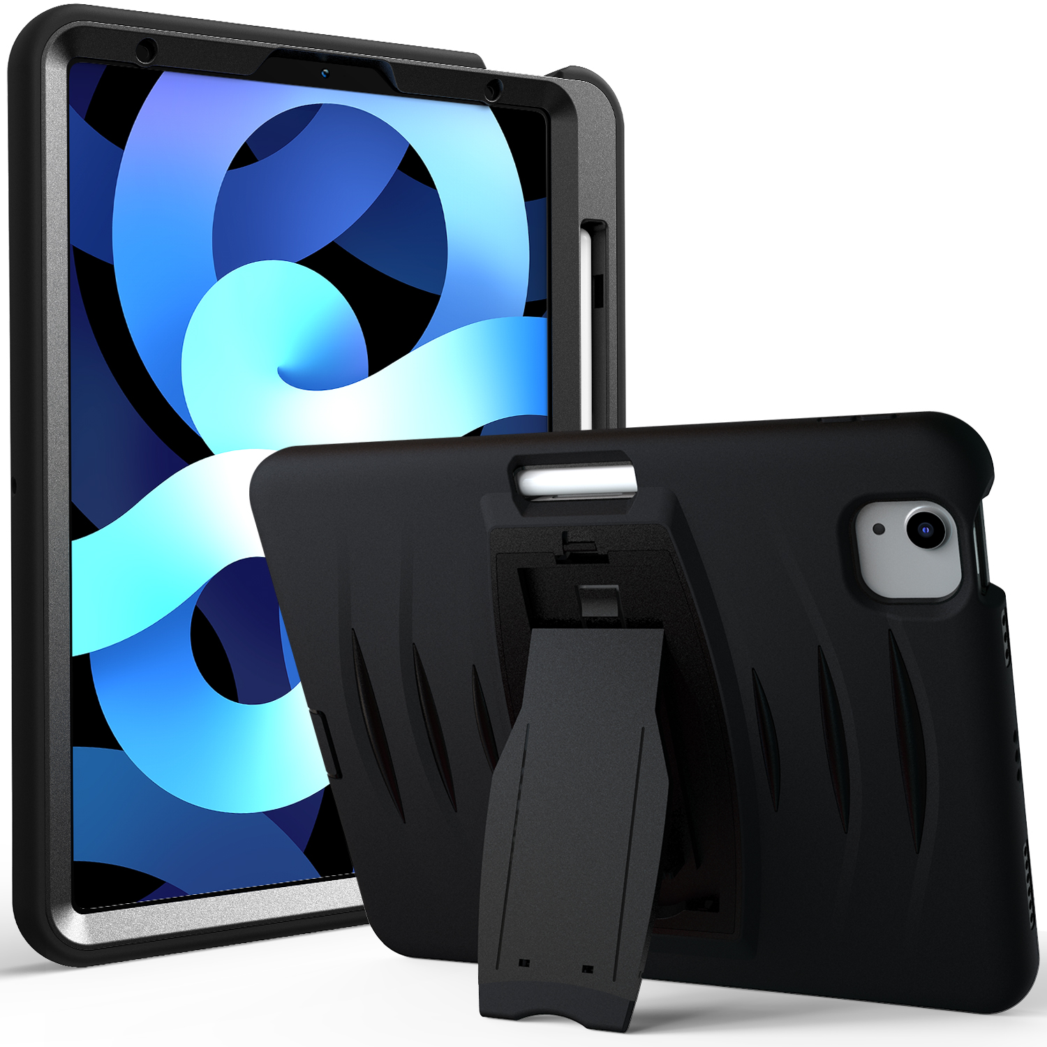 Shockproof PC + TPU Hybrid Case with Kickstand and Pen Slot for iPad Air (2020)/Air (2022) - Black, iPad Air (2020)
Shockproof PC + TPU Hybrid Case with Kickstand and Pen Slot for iPad Air (2020)/Air (2022) - Black, iPad Air (2020)