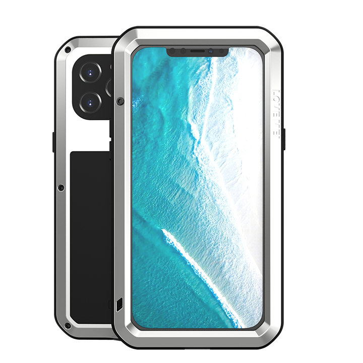 LOVE MEI Silicone + Metal Frame Bar Shaped Phone Cover Case with Tempered Glass Screen Protector for iPhone 12 Pro Max - Silver, iPhone 12 Pro Max
LOVE MEI Silicone + Metal Frame Bar Shaped Phone Cover Case with Tempered Glass Screen Protector for iPhone 12 Pro Max - Silver, iPhone 12 Pro Max