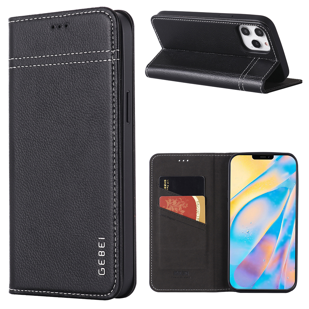 GEBEI Litchi Texture Genuine Leather Card Holder + Stand Phone Protective Shell for iPhone 12 Pro Max - Black, iPhone 12 Pro Max
GEBEI Litchi Texture Genuine Leather Card Holder + Stand Phone Protective Shell for iPhone 12 Pro Max - Black, iPhone 12 Pro Max