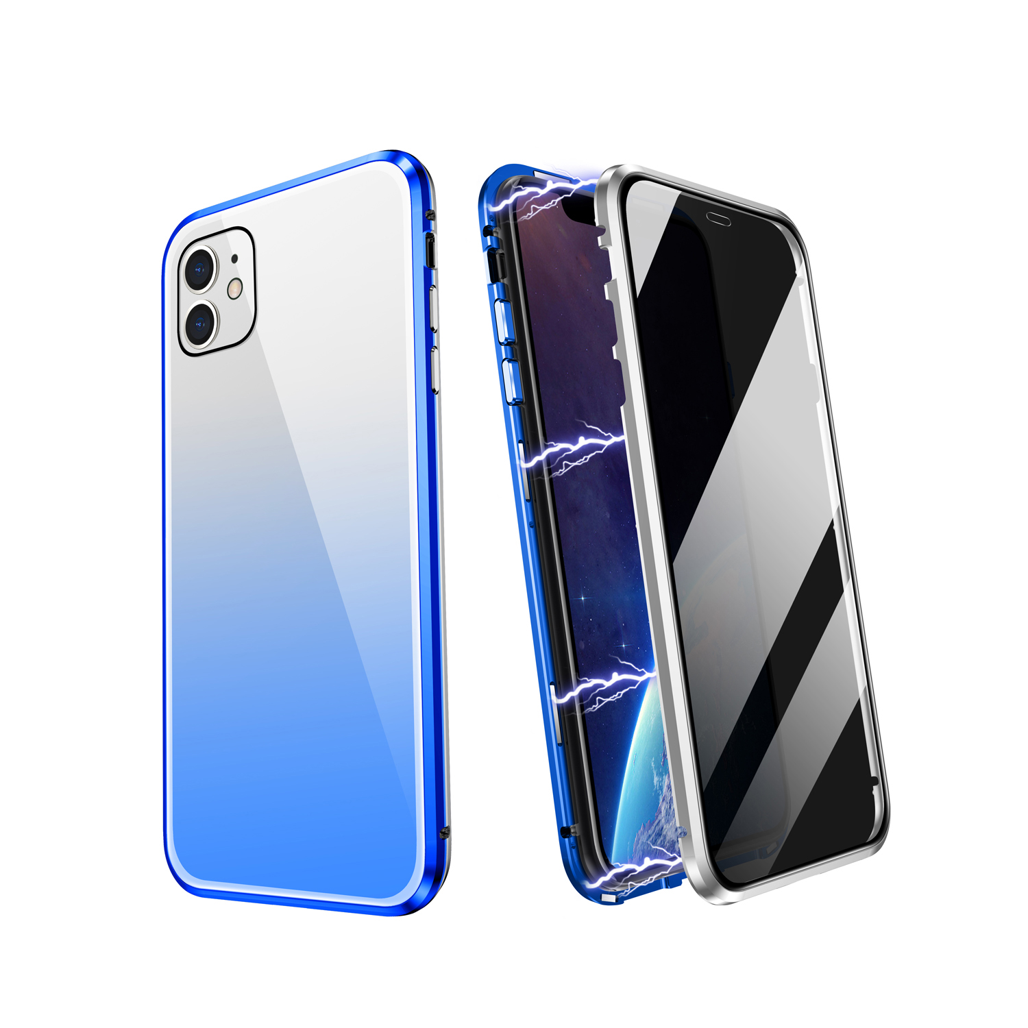 Anti-Spy Design Gradient Color Закаленное Стекло + Алюминиевая Рама Сплава Полная Защитная Оболочка Для IPhone 12 Mini - Серебристый / Синий, iPhone 12 mini
Anti-Spy Design Gradient Color Закаленное Стекло + Алюминиевая Рама Сплава Полная Защитная Оболочка Для IPhone 12 Mini - Серебристый / Синий, iPhone 12 mini