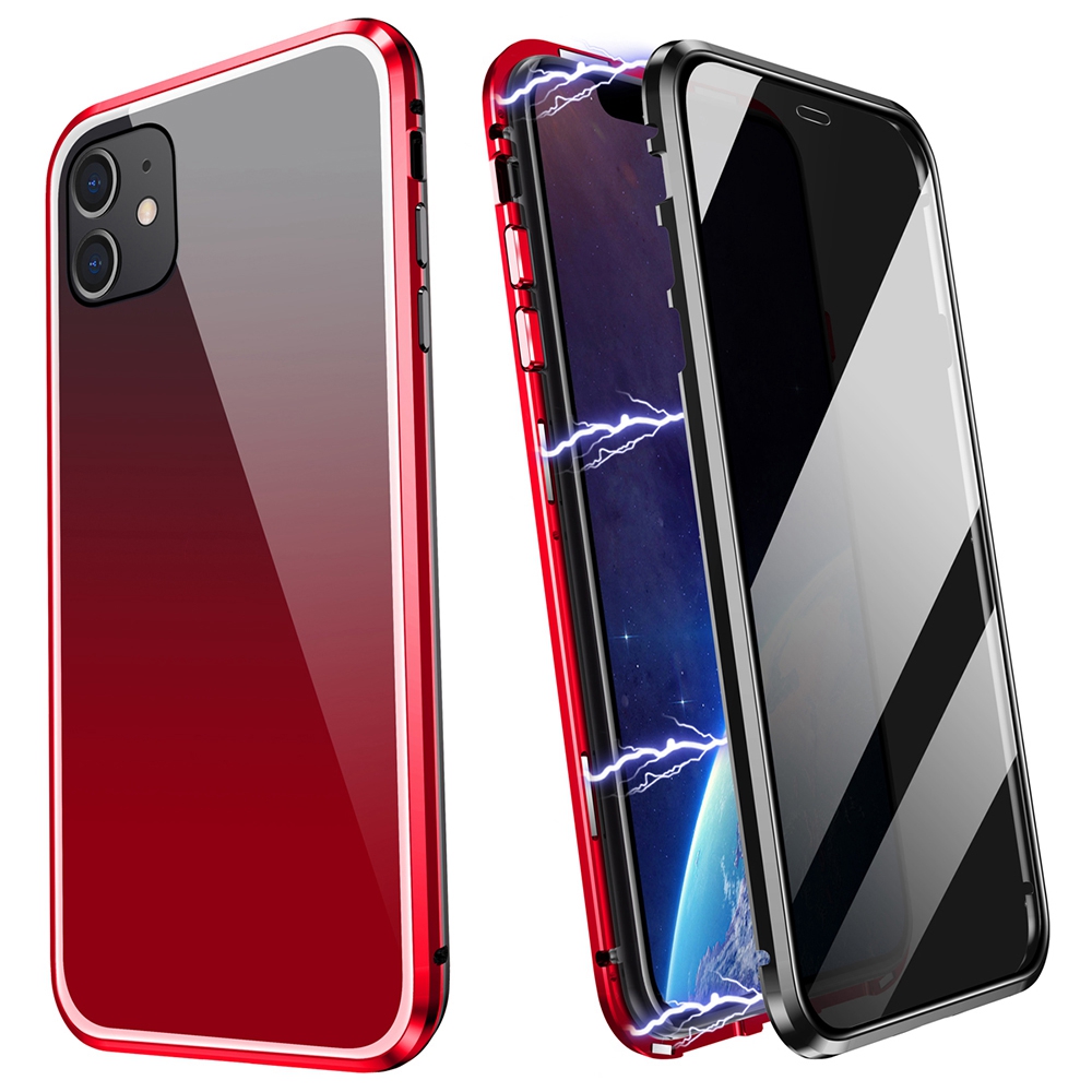 Anti-spy Design Gradient Color Double Side Tempered Glass + Aluminium Alloy Frame Shell for iPhone 12/12 Pro - Silver/Blue, iPhone 12
Anti-spy Design Gradient Color Double Side Tempered Glass + Aluminium Alloy Frame Shell for iPhone 12/12 Pro - Silver/Blue, iPhone 12