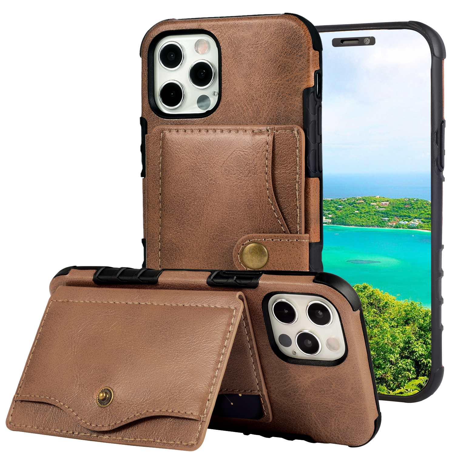 Kickstand Card Slot Design PU Leather + TPU Phone Case with Strap for iPhone 12 Pro Max - Brown, iPhone 12 Pro Max
Kickstand Card Slot Design PU Leather + TPU Phone Case with Strap for iPhone 12 Pro Max - Brown, iPhone 12 Pro Max