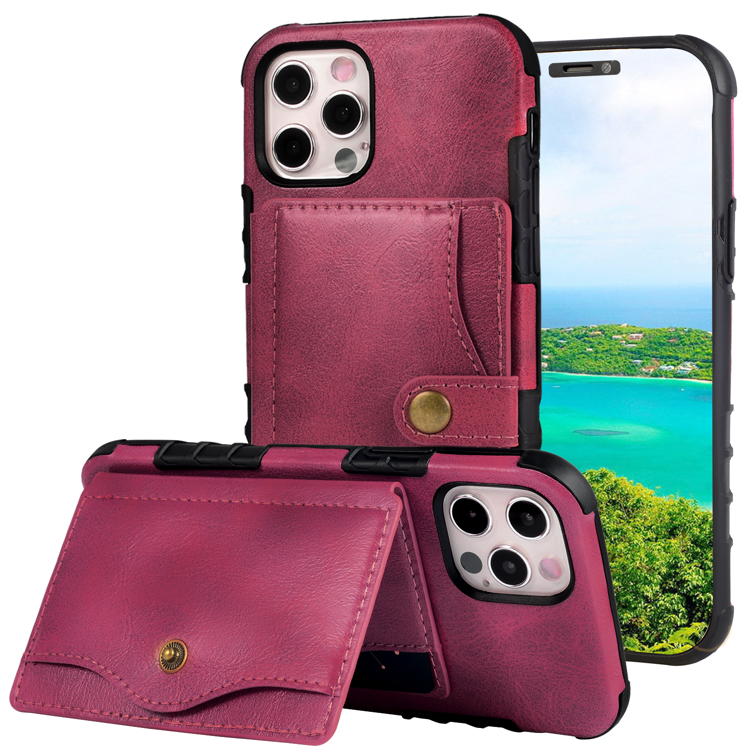 PU Leather Coated TPU Kickstand Card Slot Design Phone Case with Strap for iPhone 11 6.1-inch - Red, iPhone 11 6.1 inch
PU Leather Coated TPU Kickstand Card Slot Design Phone Case with Strap for iPhone 11 6.1-inch - Red, iPhone 11 6.1 inch