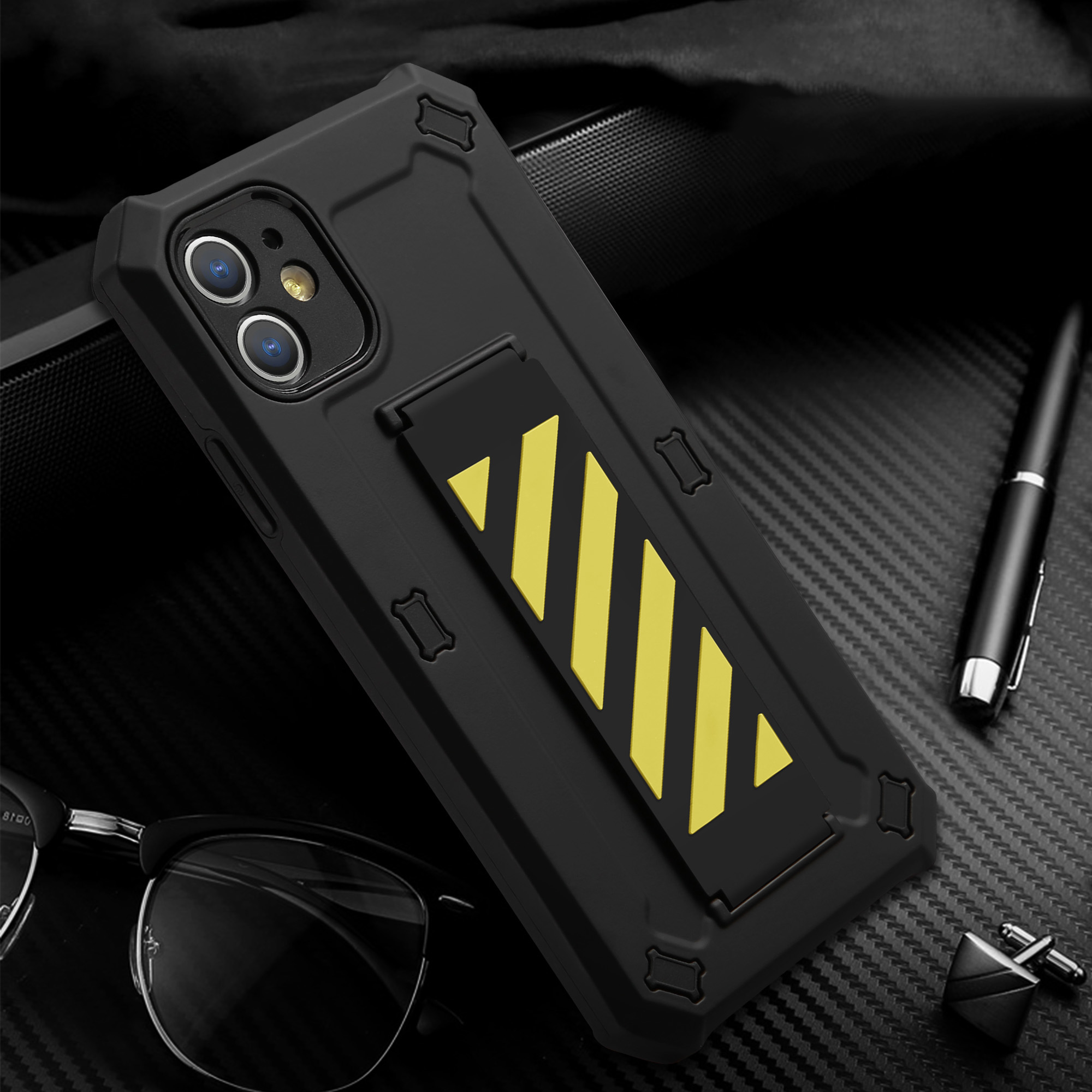 TPU + PC Hybrid Phone Drop Studian Case Cover С Подсветкой Для IPhone 11 - Черный Желтый, iPhone 11 6.1 inch
TPU + PC Hybrid Phone Drop Studian Case Cover С Подсветкой Для IPhone 11 - Черный Желтый, iPhone 11 6.1 inch