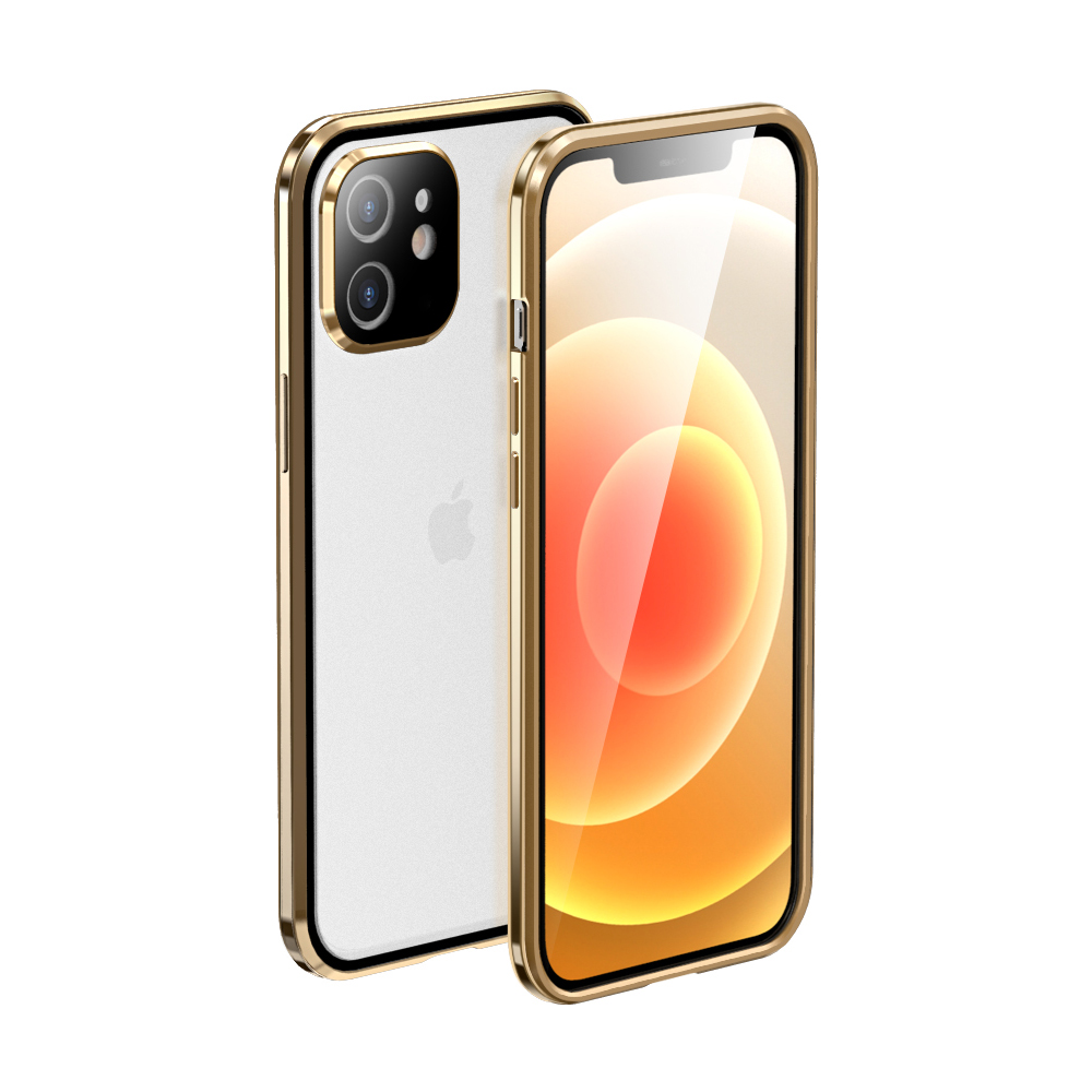 LUPHIE Magnetic Installation Metal Frame with Back Side Tempered Glass Case for iPhone 12 - Gold, iPhone 12
LUPHIE Magnetic Installation Metal Frame with Back Side Tempered Glass Case for iPhone 12 - Gold, iPhone 12