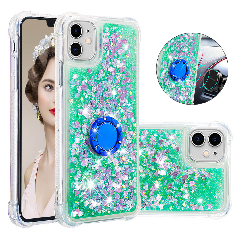 Спатого Glitter Quicksand Ring Kickstand TPU Телефон Защитная Оболочка Для IPhone 11 6.1 Дюймов - Зеленый, iPhone 11 6.1 inch
Спатого Glitter Quicksand Ring Kickstand TPU Телефон Защитная Оболочка Для IPhone 11 6.1 Дюймов - Зеленый, iPhone 11 6.1 inch