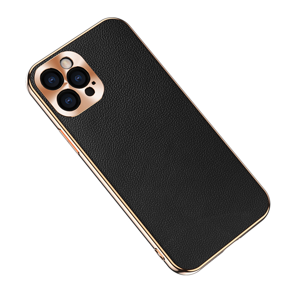 Electroplating CD Lens Covering Genuine Leather TPU Case for iPhone 12 Pro Max - Black, iPhone 12 Pro Max
Electroplating CD Lens Covering Genuine Leather TPU Case for iPhone 12 Pro Max - Black, iPhone 12 Pro Max