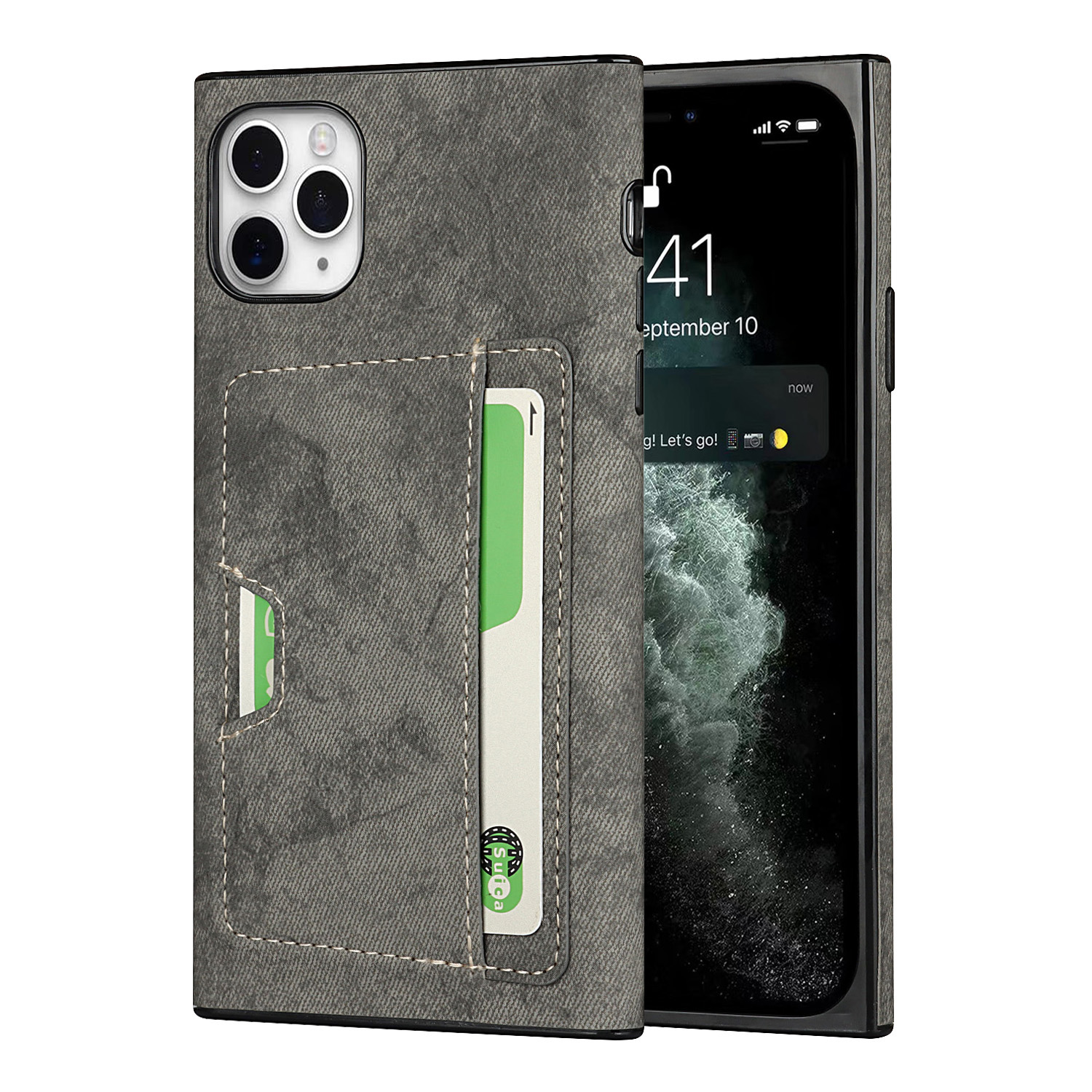 Card Holder Velvet Feeling Waterproof Skin Leather TPU Cover for iPhone 11 Pro Max - Dark Grey, iPhone 11 Pro Max 6.5 inch
Card Holder Velvet Feeling Waterproof Skin Leather TPU Cover for iPhone 11 Pro Max - Dark Grey, iPhone 11 Pro Max 6.5 inch