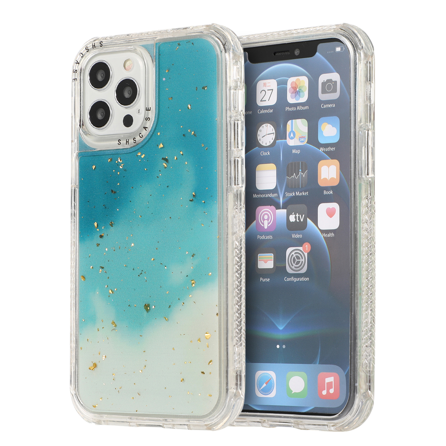 Dreamland Watercolor PC + Goldleaf Decor TPU Hybrid Shell Case for iPhone 12/12 Pro - Lake Blue, iPhone 12
Dreamland Watercolor PC + Goldleaf Decor TPU Hybrid Shell Case for iPhone 12/12 Pro - Lake Blue, iPhone 12