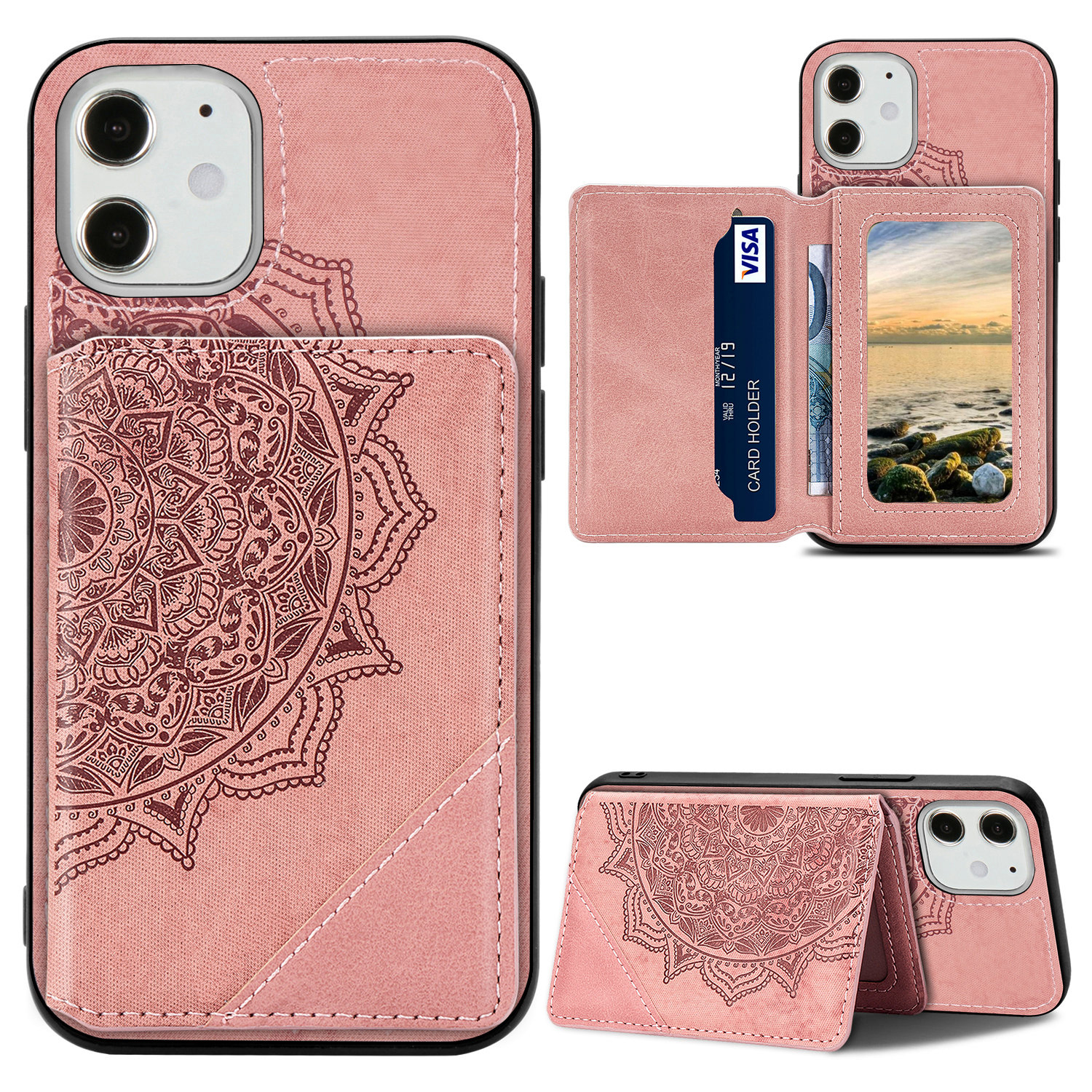 Мандала Цветочный Рисунок PU Кожа+tpu Кик -стенд на Кошелька Для Iphone 12 Mini - Розовый, iPhone 12 mini
Мандала Цветочный Рисунок PU Кожа+tpu Кик -стенд на Кошелька Для Iphone 12 Mini - Розовый, iPhone 12 mini