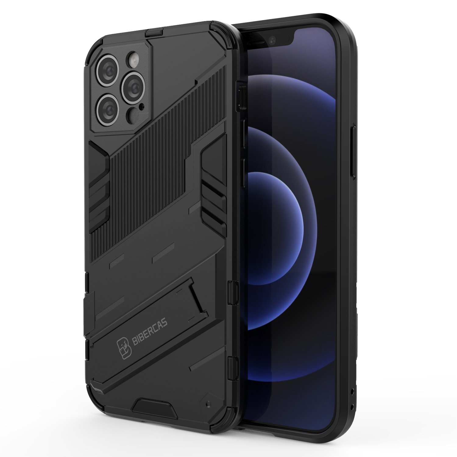 PC + TPU Hybrid Phone Case Protective Back Cover with Kickstand for iPhone 12 Pro - Black, iPhone 12 Pro
PC + TPU Hybrid Phone Case Protective Back Cover with Kickstand for iPhone 12 Pro - Black, iPhone 12 Pro